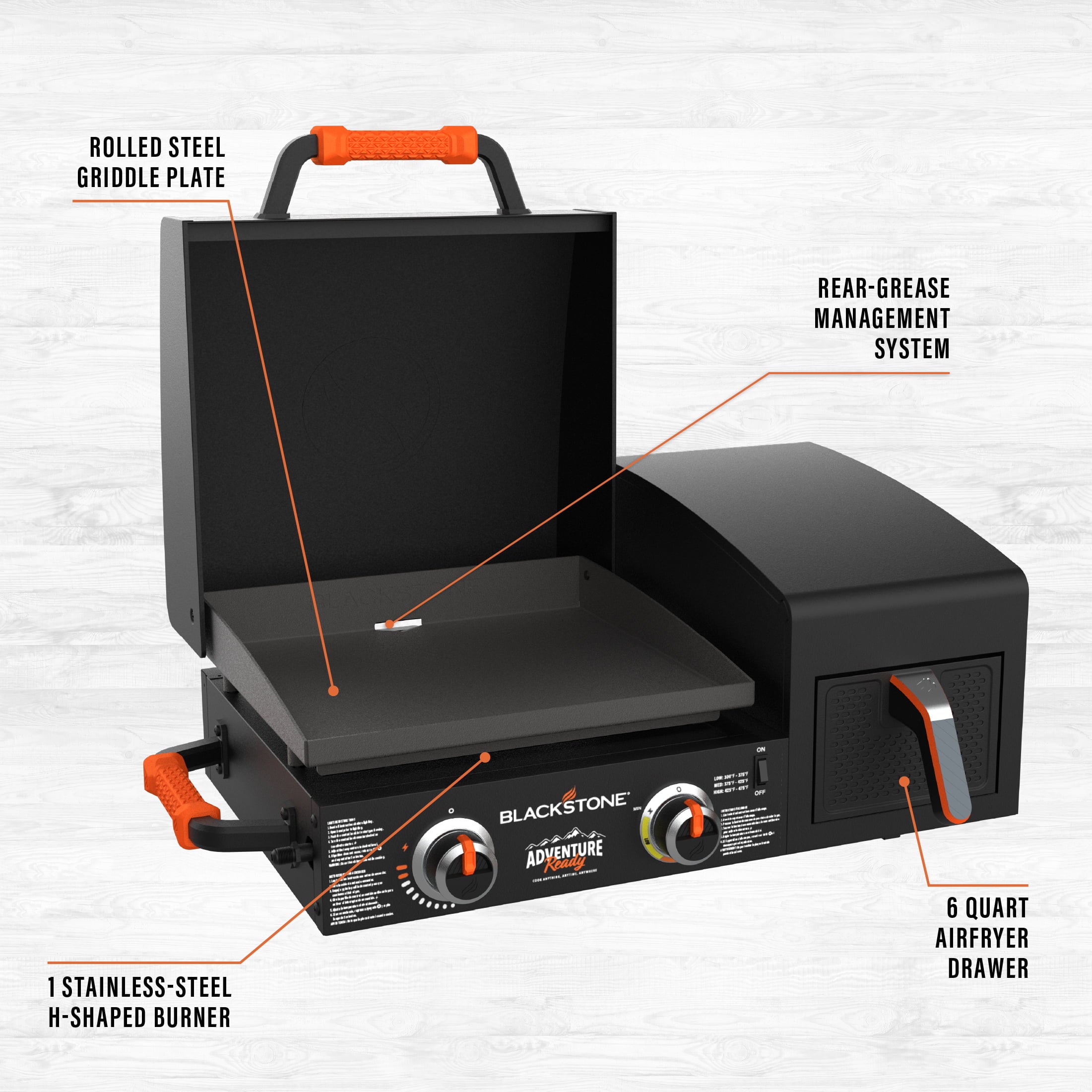 Adventure Ready 17 Griddle with Electric Air Fryer