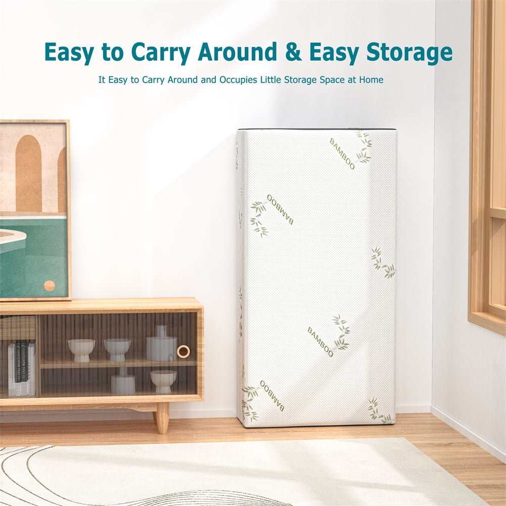 4 Inch Folding Mattress. Portable Trifold Gel Memory Foam Fold Mattresses. Guest Bed. Queen