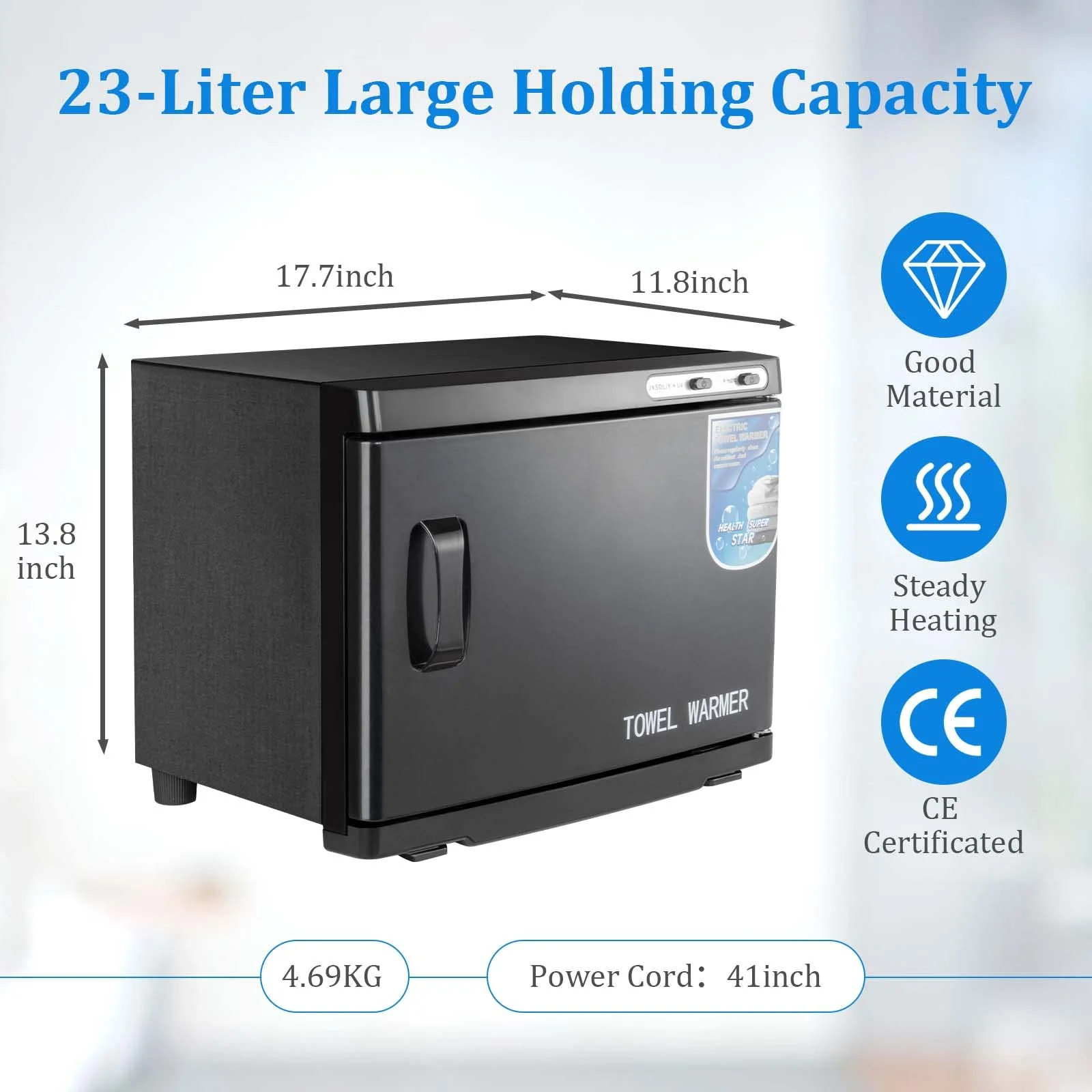 JXSDLIY 23L Large Capacity Towel Cabinet with LED Light