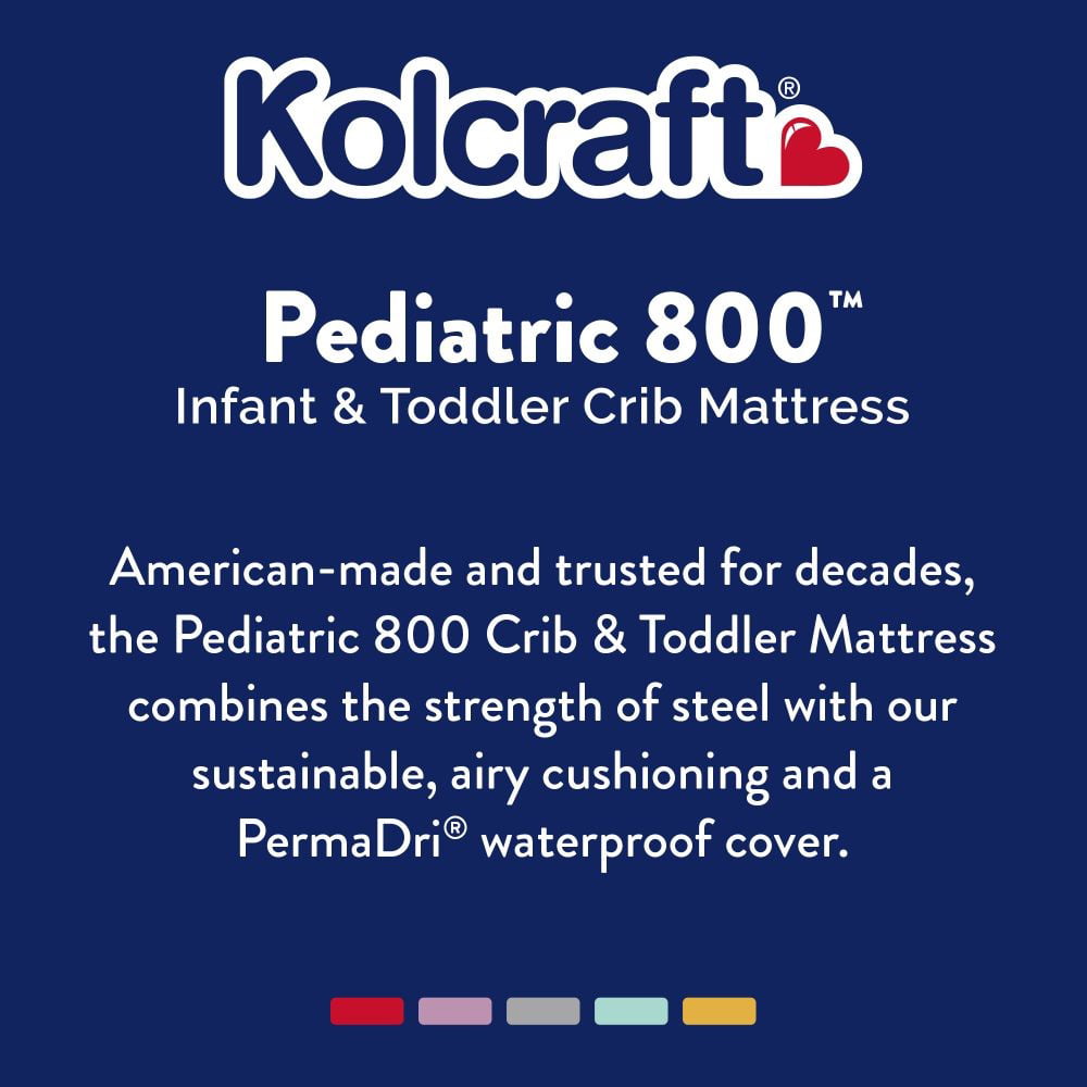 Pediatric 800 Extra Firm Ultra Deluxe. 80 Coil Crib and Toddler Mattress. White
