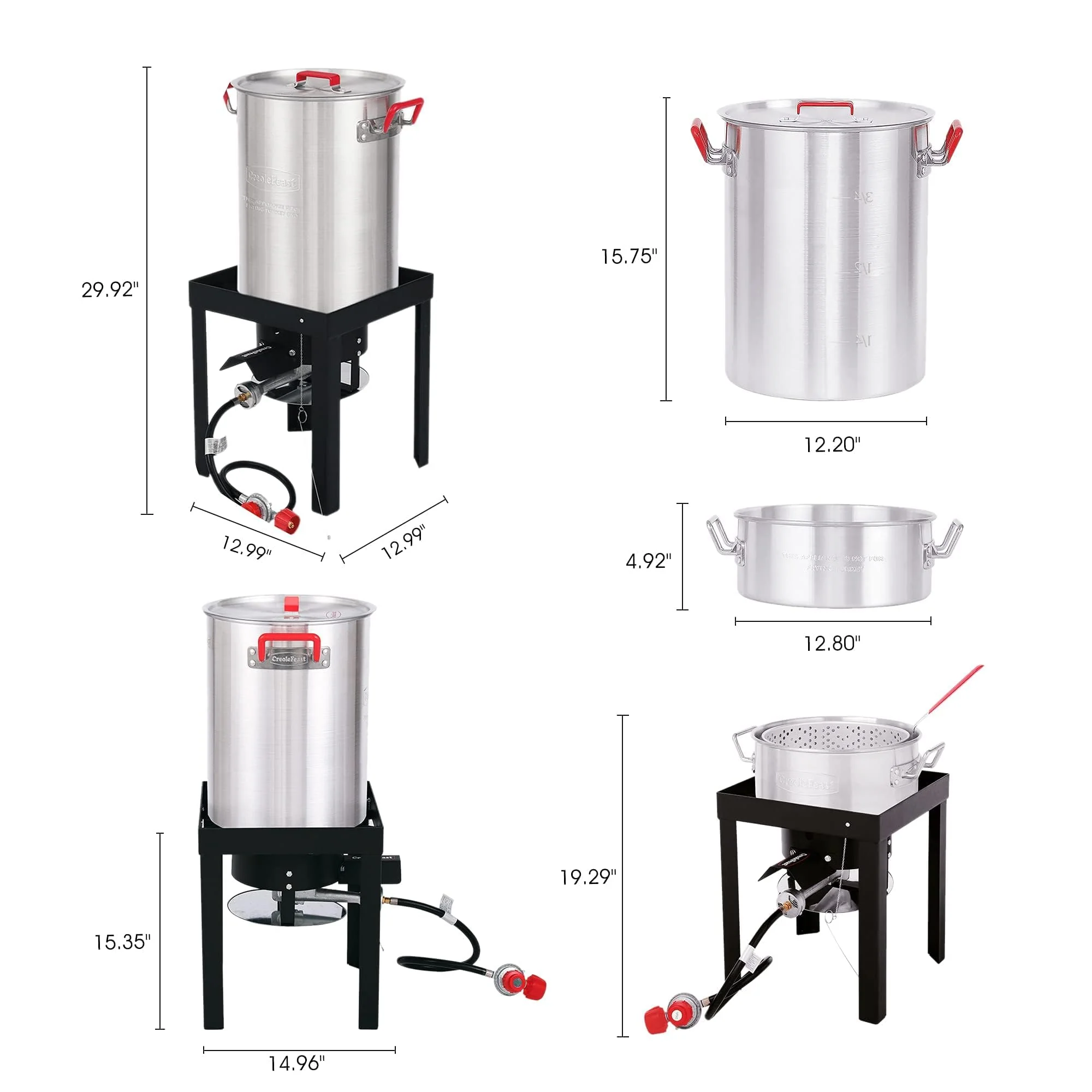 CreoleFeast Fish Fryer Boiler Steamer Set for Outdoor