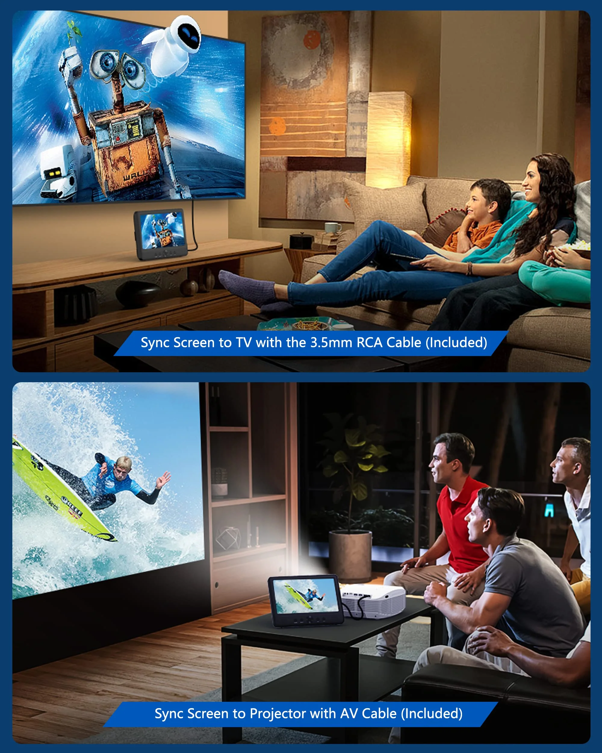 WONNIE Portable 10.5 Two Car DVD Players