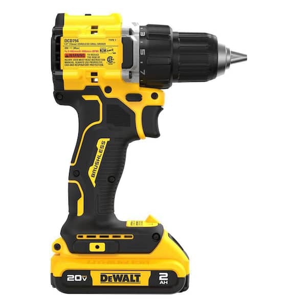 ATOMIC 20-Volt Lithium-Ion Cordless Compact 1/2 in. Drill/Driver Kit with 2.0Ah Battery. Charger and Bag