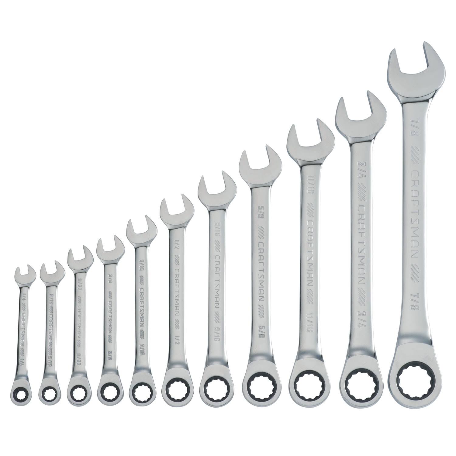 Craftsman 11 Piece SAE 12pt CMMT87022 Ratcheting Wrench Set