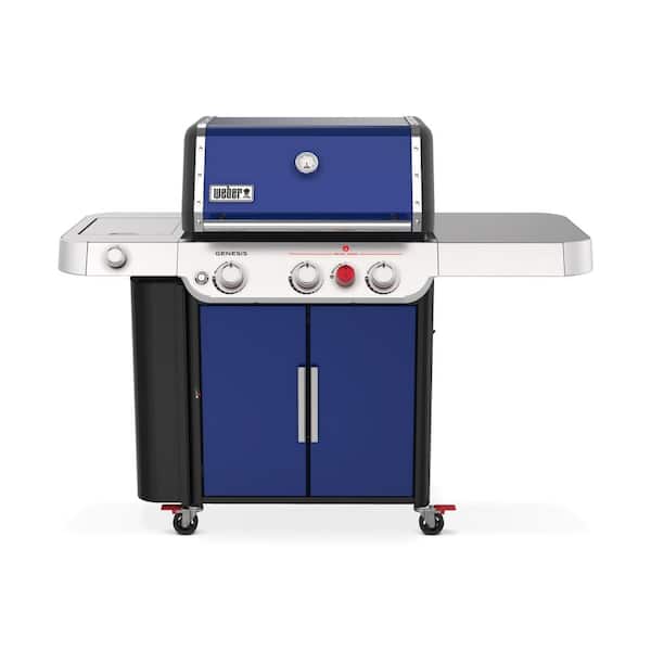 Genesis E-335 3- Burner Propane Gas Grill in Deep Ocean Blue with Side Burner