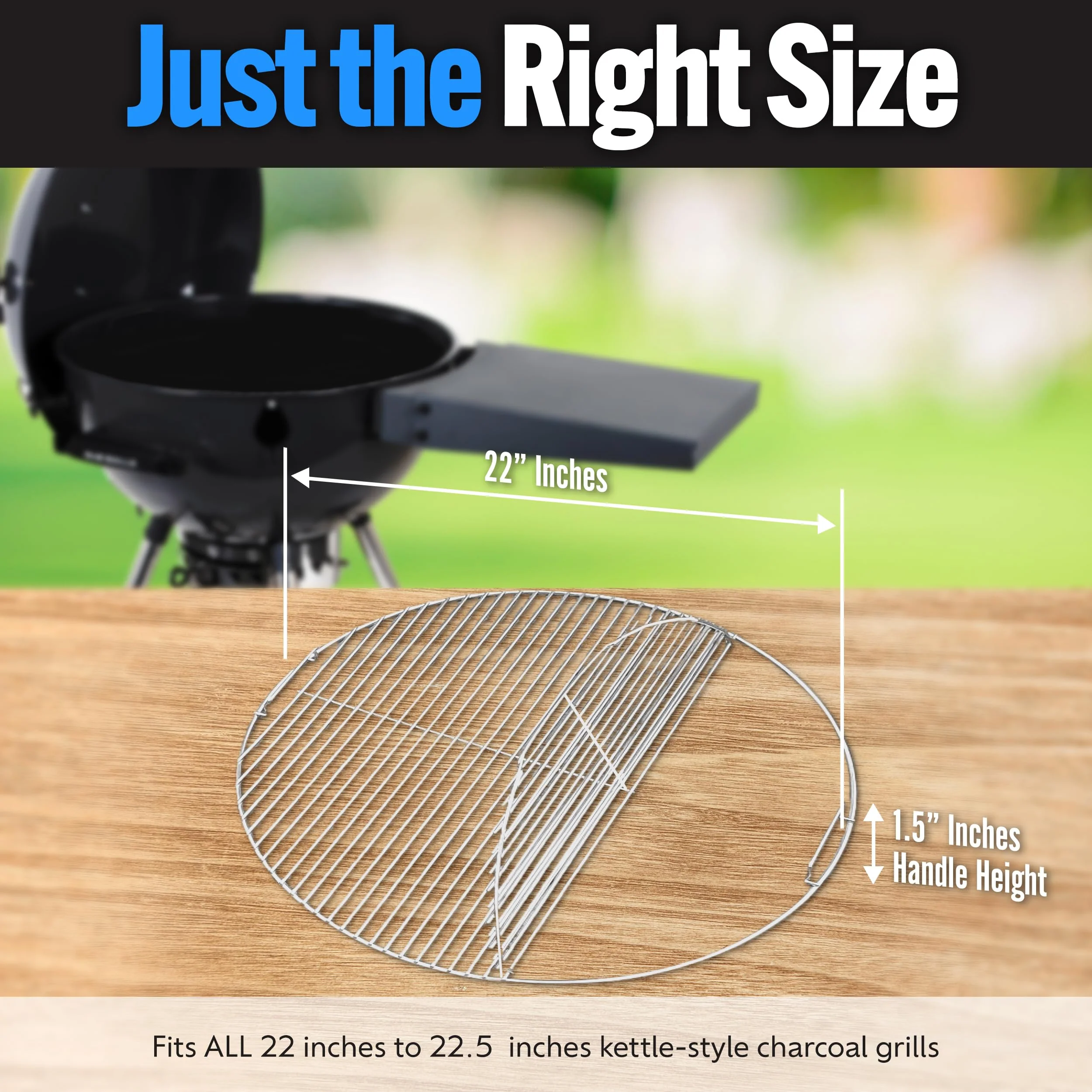 SnS Grills Slow 'N Sear Easy Spin Charcoal Grill 2-Zone Cooking Grate