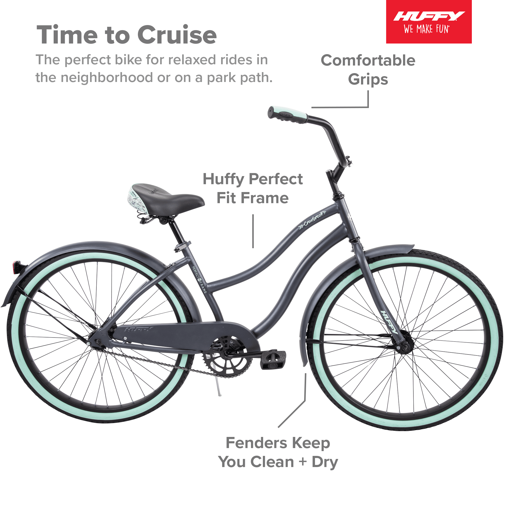 26 Inch Cranbrook Women's Comfort Cruiser Bike. Gray