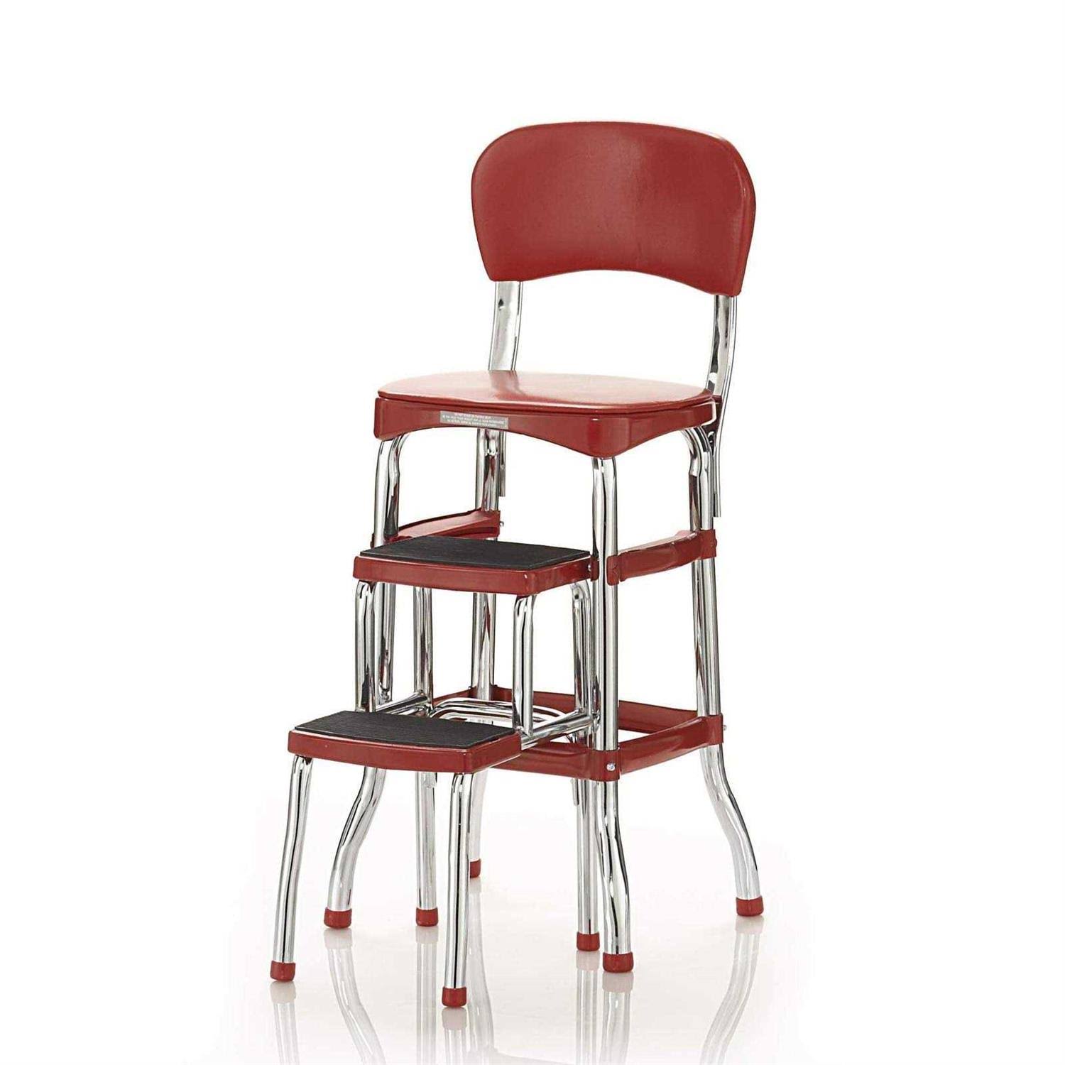Cosco 11120RED1E Retro Counter Chair/Step Stool, Red