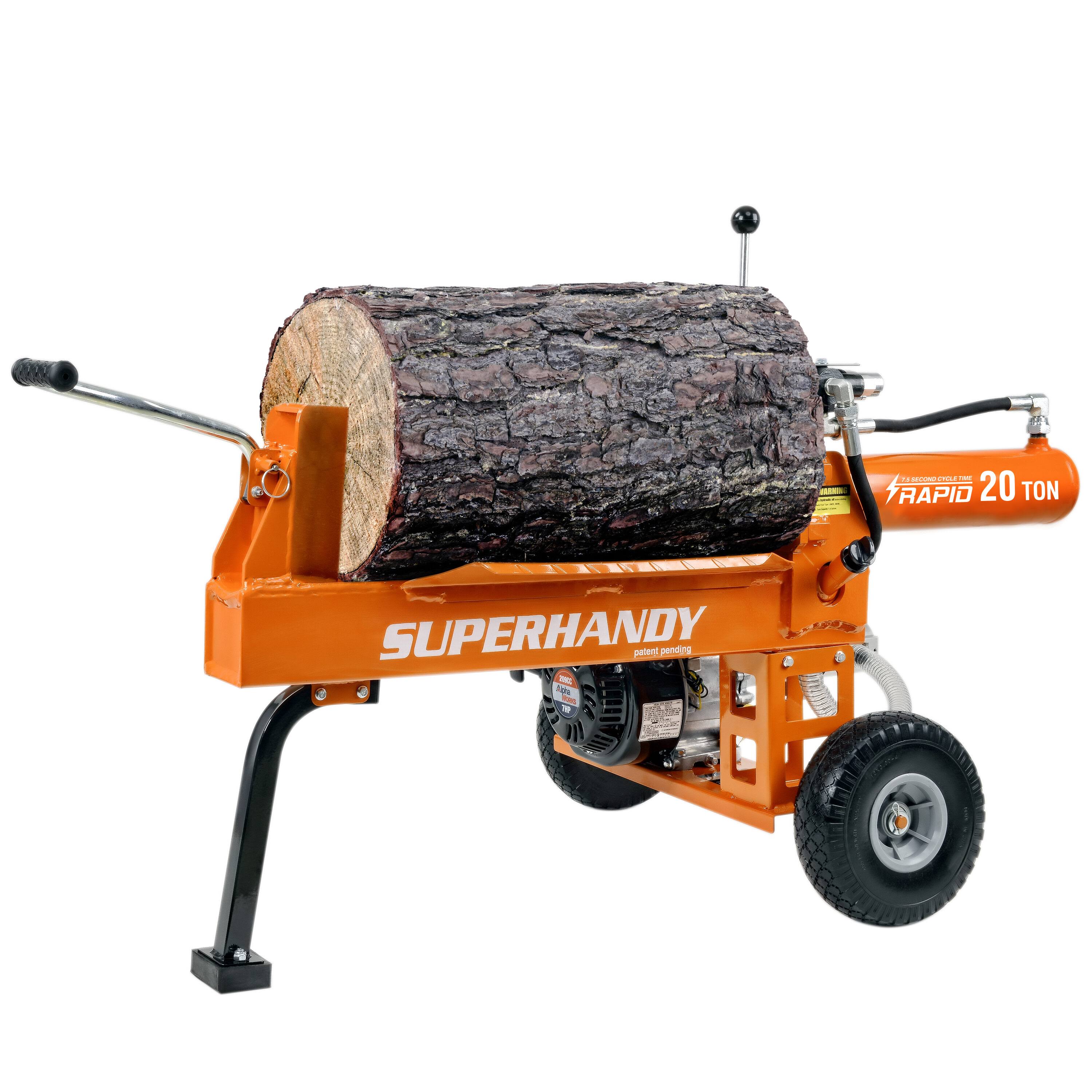SuperHandy Portable 20 Ton Log Splitter - GAS Powered 7HP Engine-Instock