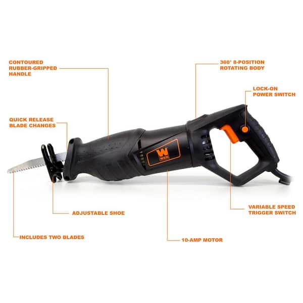 10 Amp 8-Position Variable Speed Reciprocating Saw
