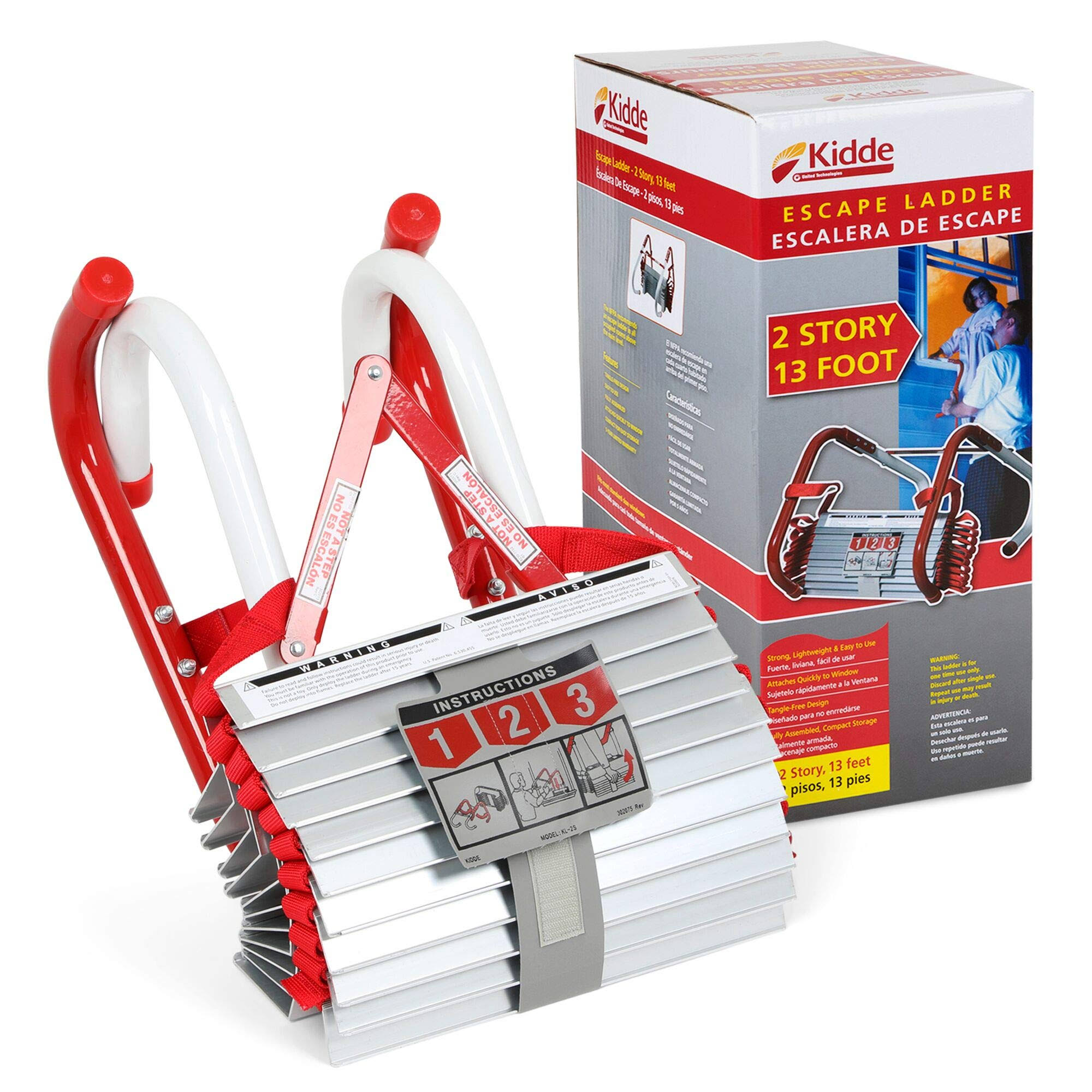 KL-2S Two-Story Fire Escape Ladder with Anti-Slip Rungs 13- by Kidde