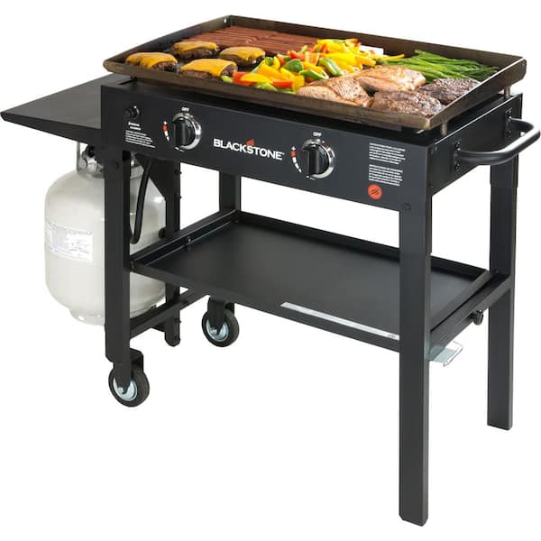 28 in. 2-Burner Griddle Cooking Station in Black