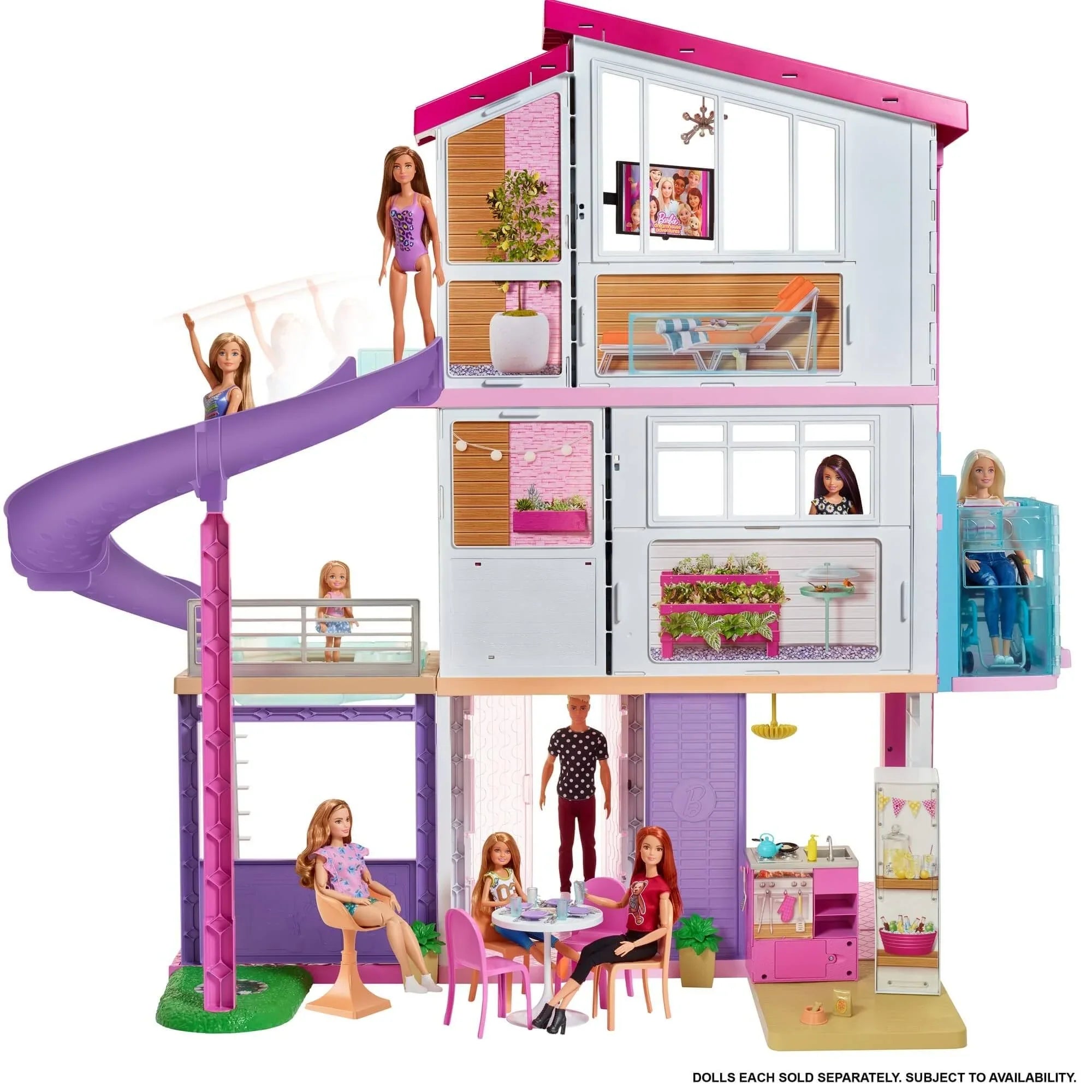 Barbie Dreamhouse Dollhouse with Wheelchair Accessible Elevator - MadeInUSA