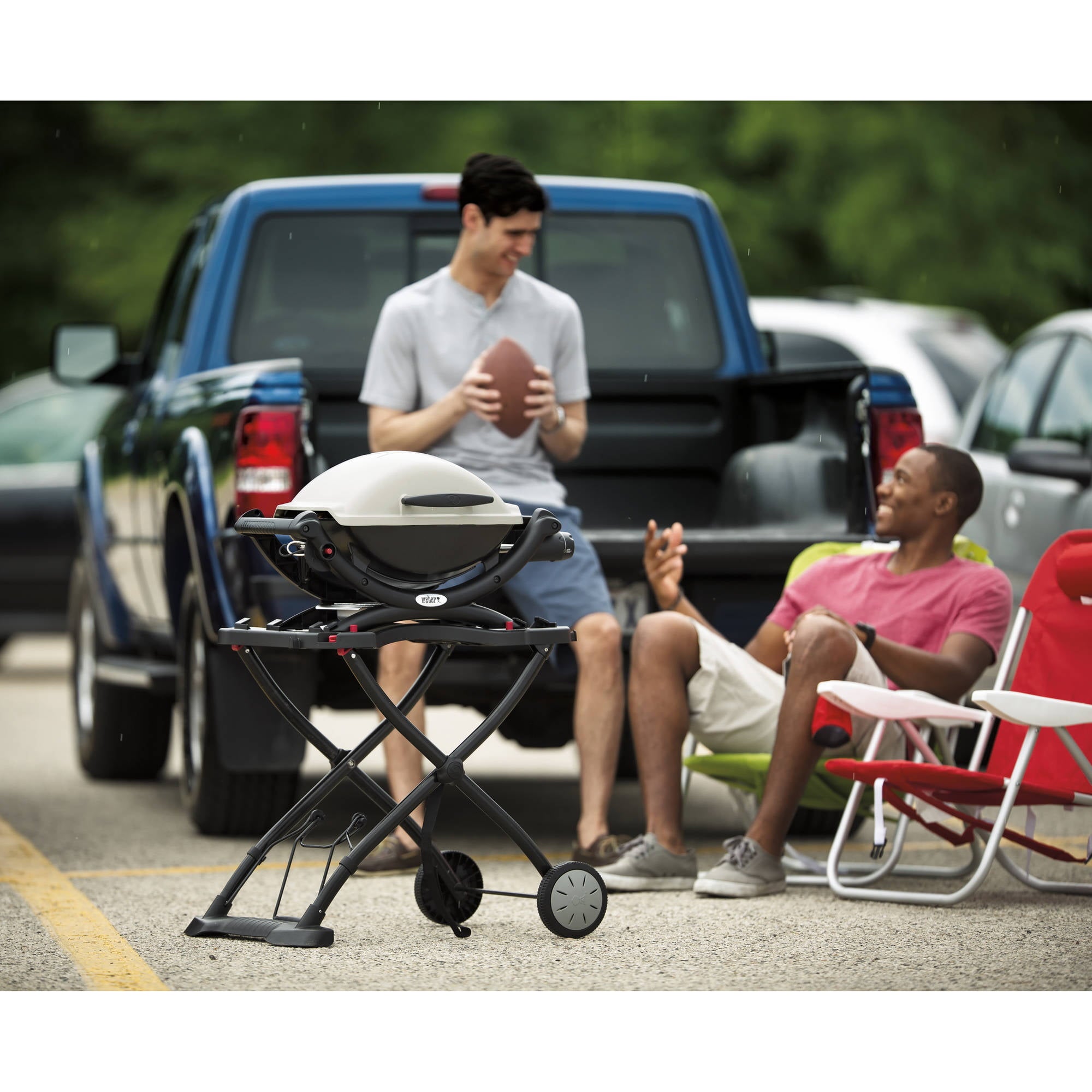 Q 1000 1-Burner Portable Gas Grill. Titanium