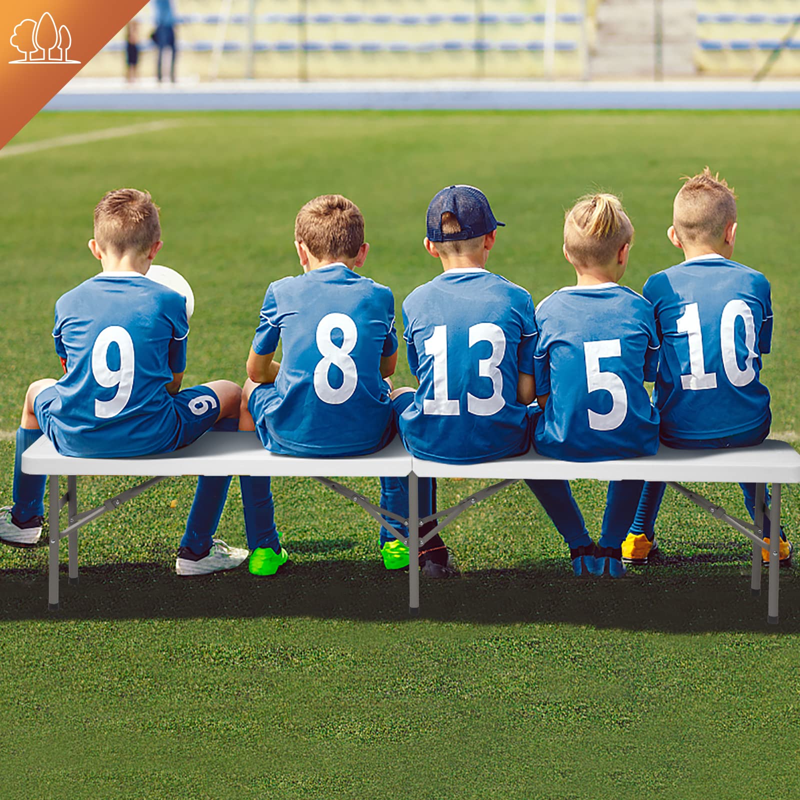 VINGLI 6 feet Plastic Folding Bench. Outdoor Picnic Party Camping Dining Seat