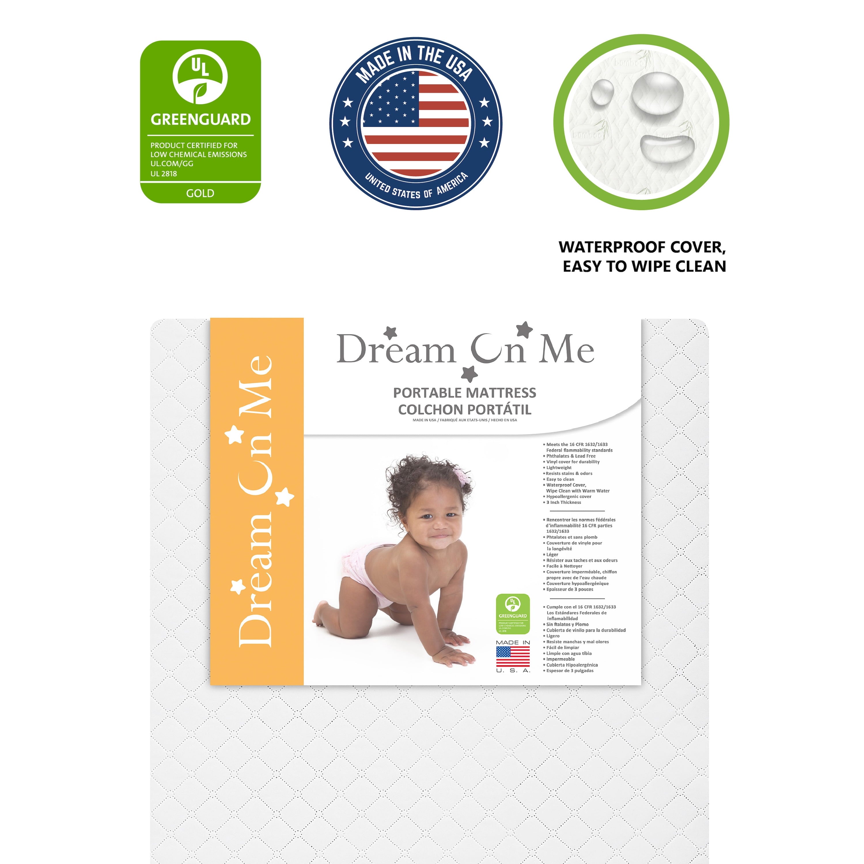 on Me. Sunset 3 Extra Firm Fiber Portable Crib Mattress