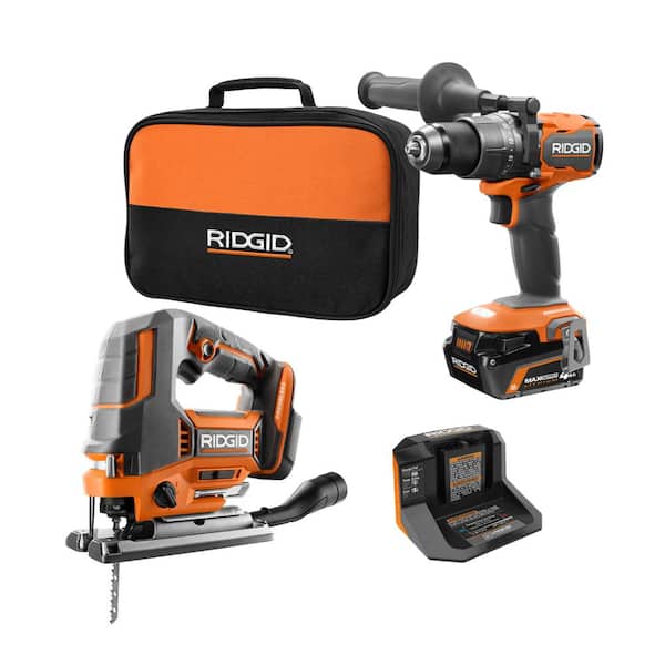18V Brushless Cordless 2-Tool Combo Kit w/ Hammer Drill/Driver. Jig Saw. 4.0 Ah MAX Output Battery. Charger & Bag