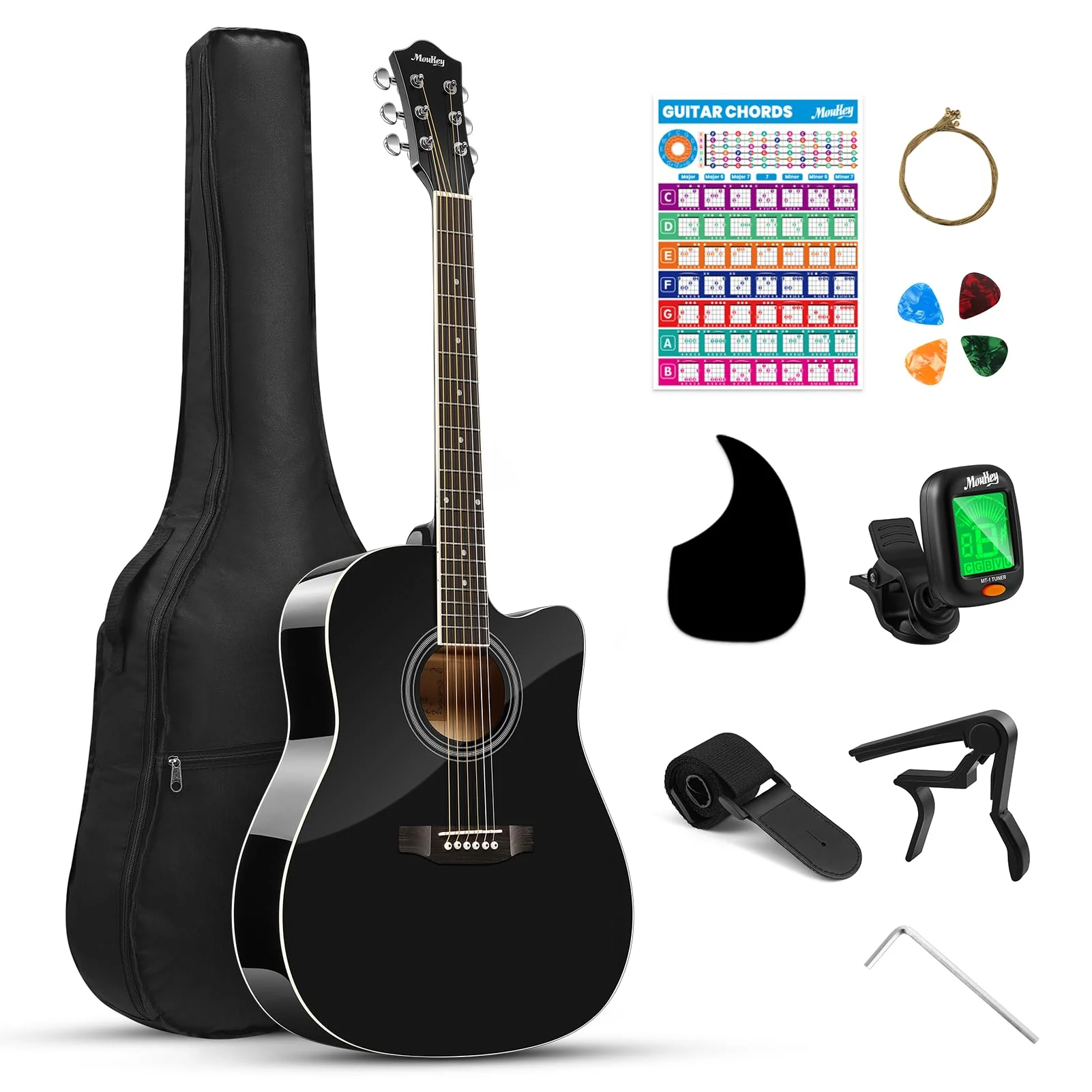 Moukey 41 Acoustic Guitar for Beginner Adult Teen