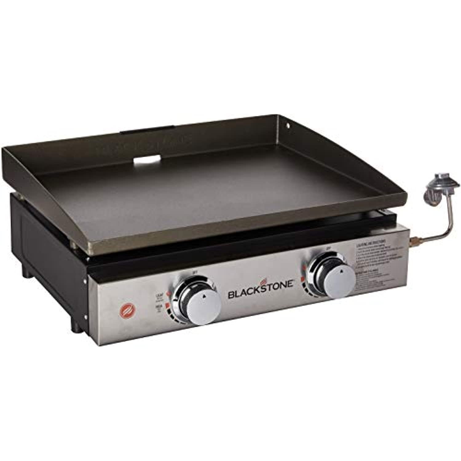 1666 Heavy Duty Flat Top Grill Station for Kitchen. Camp. Outdoor. Tailgating. Tabletop. Countertop Stainless Steel Griddle with Knobs & Ignition. 22 Inch. Black. Propane
