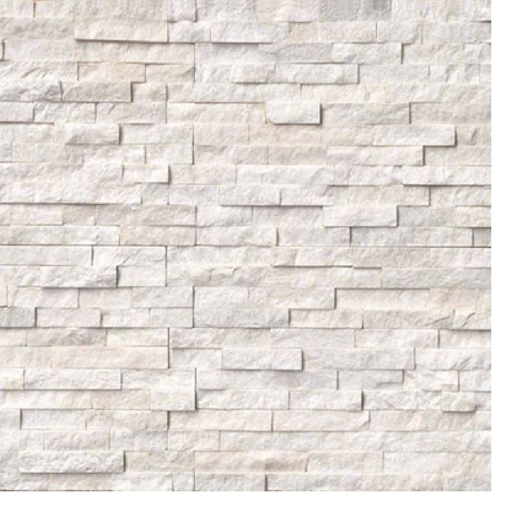 Arctic White Marble Stacked Stone Wall Tile MSI
