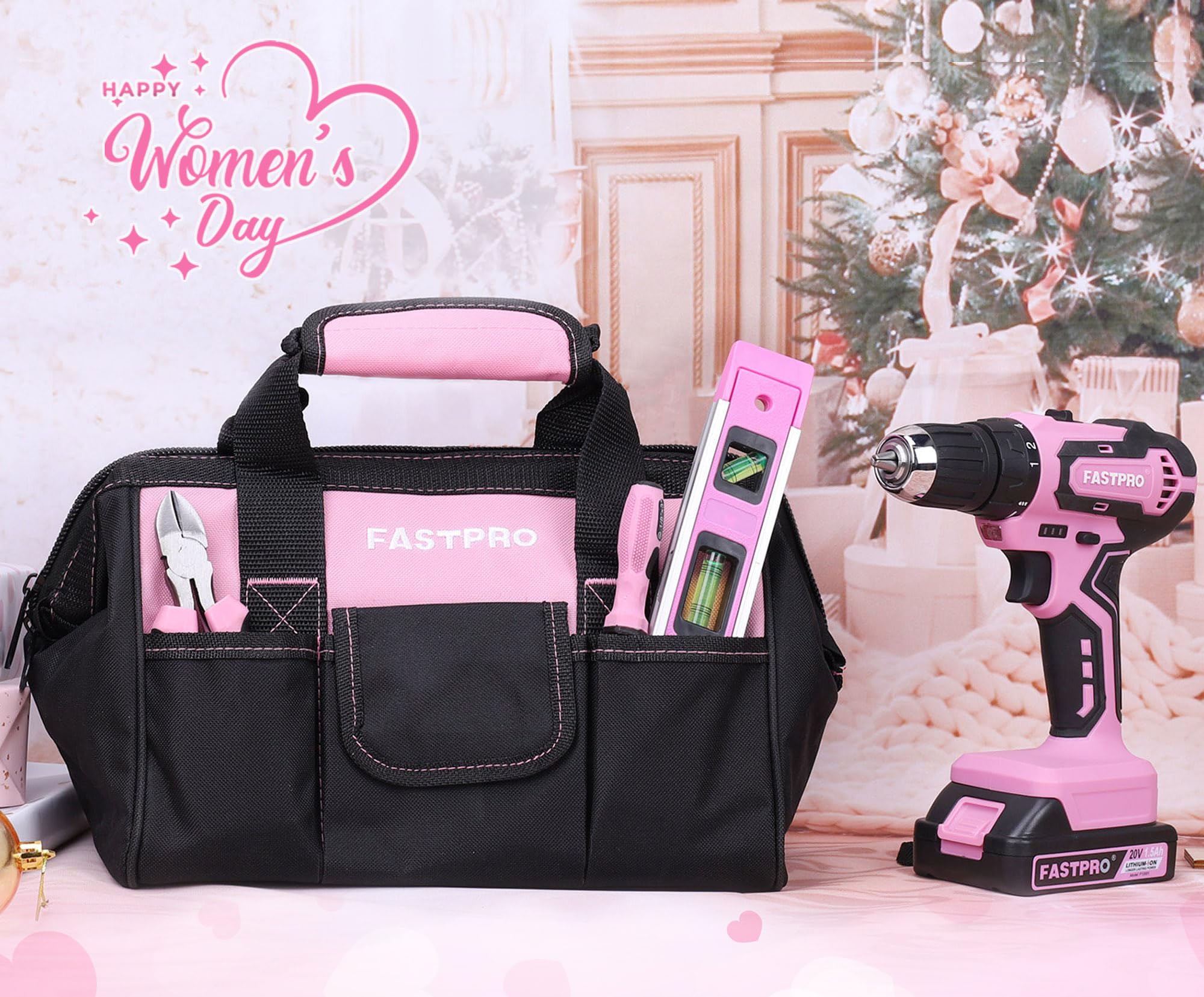 FASTPRO 232 Piece Cordless Drill Driver and Home Tool Set