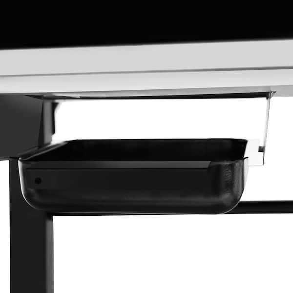 4-Burners Portable Propane Gas Grill and Griddle Combo Grills in Black with Side Tables