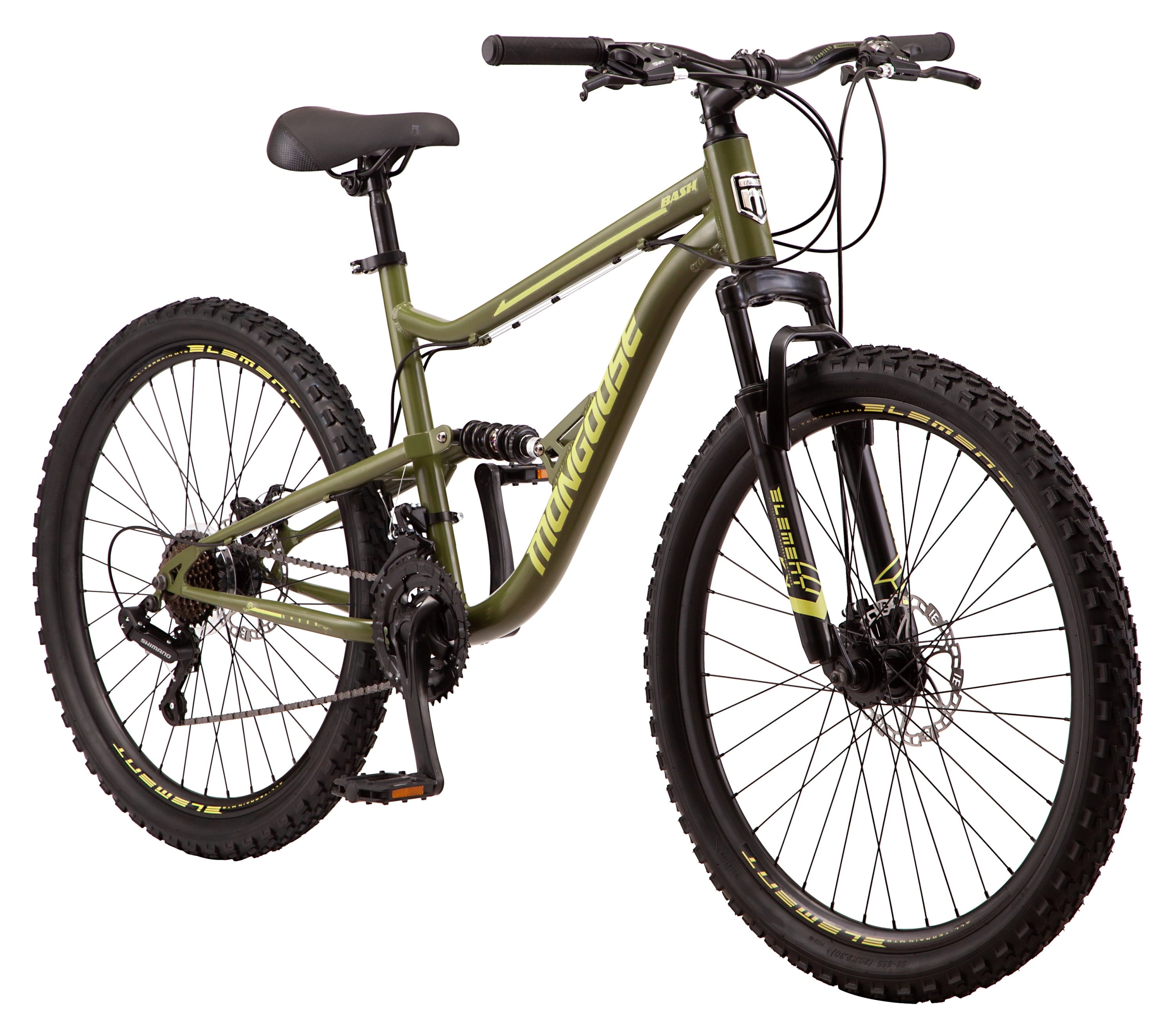 Bash Suspension mountain bike. 21 speeds. 26-inch wheels. green