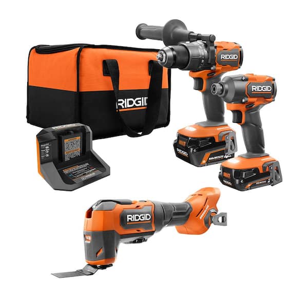 18V Brushless Cordless 3-Tool Combo Kit w/ Hammer Drill. Impact Driver. Oscillating Multi-Tool. Batteries. Charger & Bag