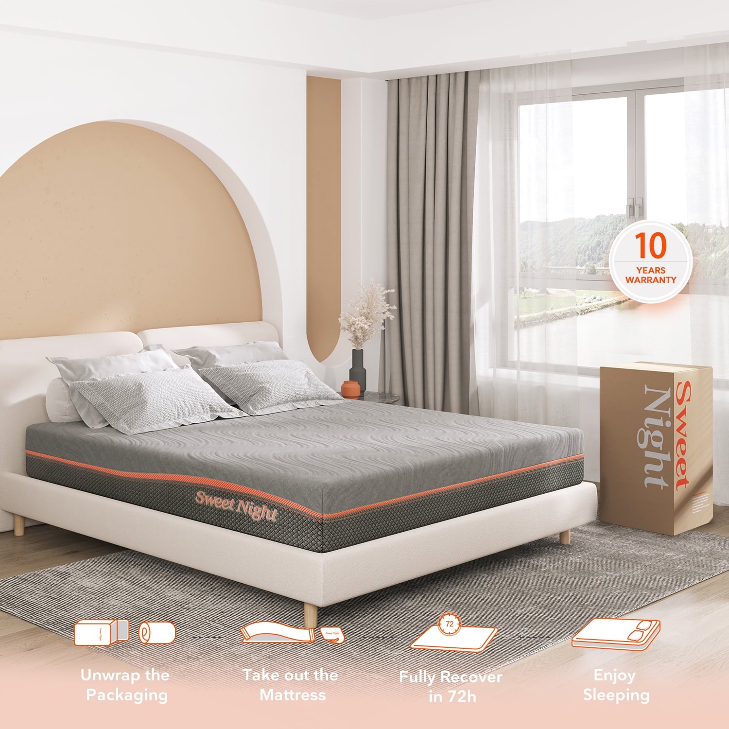 10 inch Queen Gel Memory Foam Mattress in a Box. Queen Size