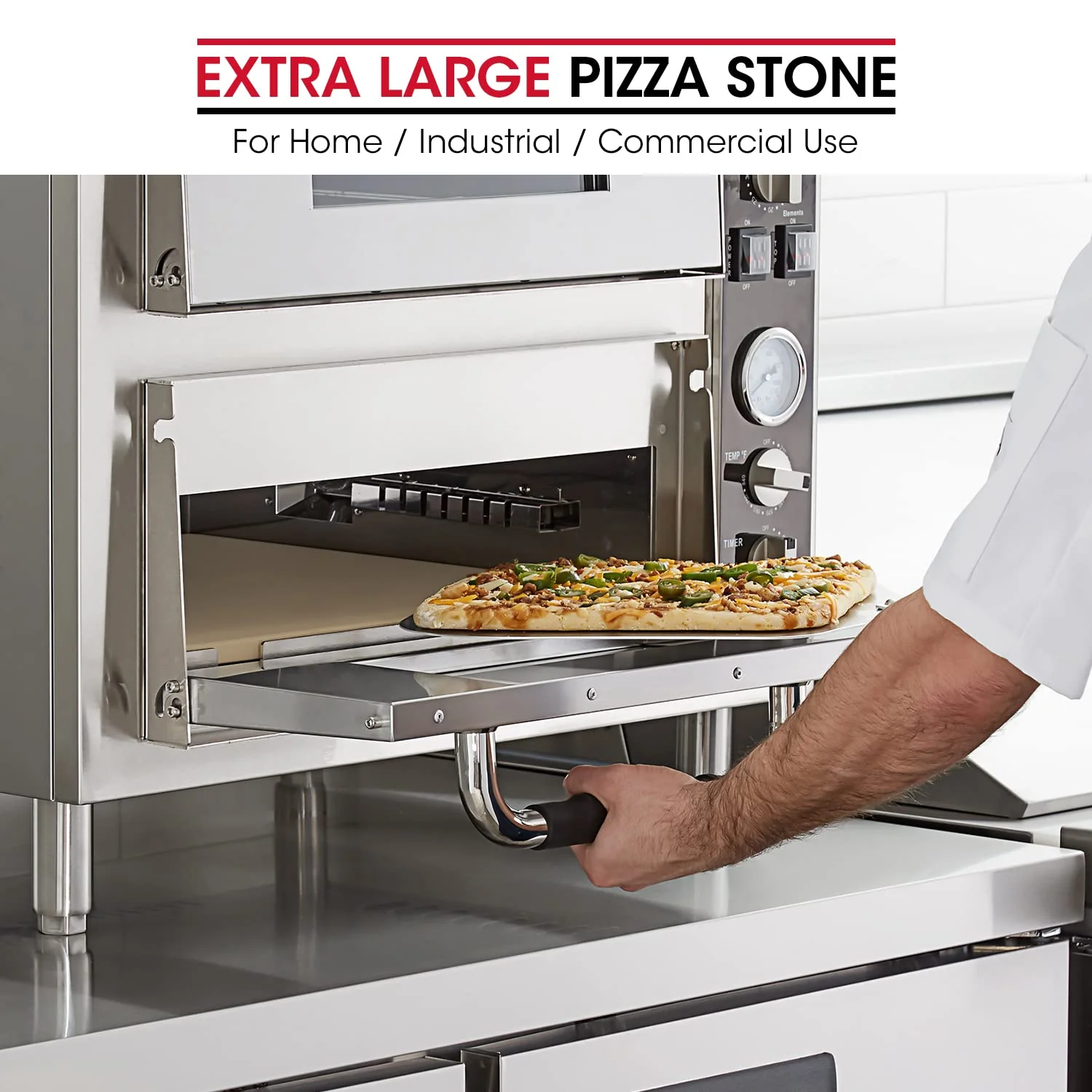 Unicook Extra Large Pizza Stone 22 Inch. Durable Rectangular Baking Stone