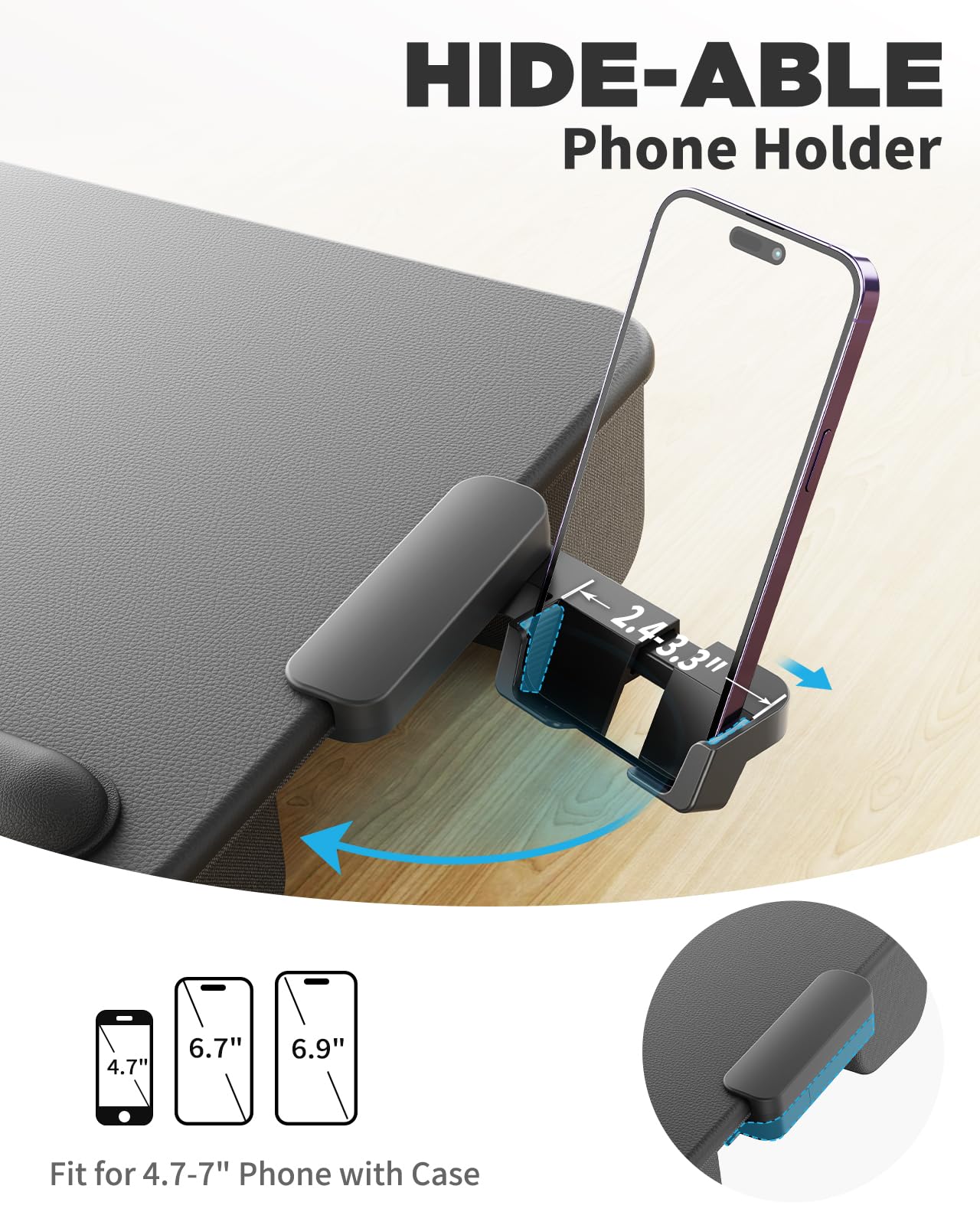 SAIJI Portable Laptop Desk. Fits Up to 17 Laptop & MacBook