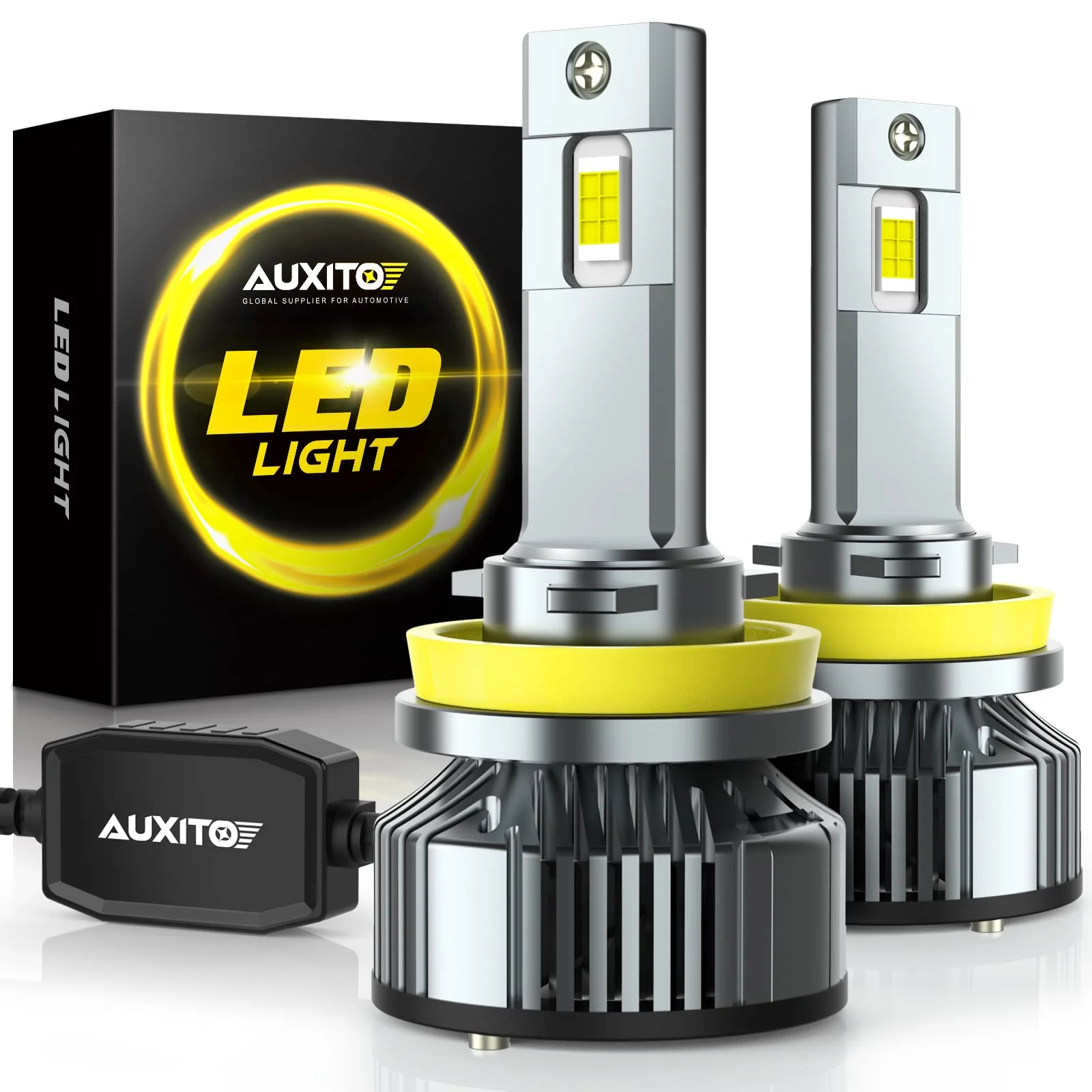 AUXITO H11 LED Bulbs. 120W 24000LM Per Set. 900% Brighter