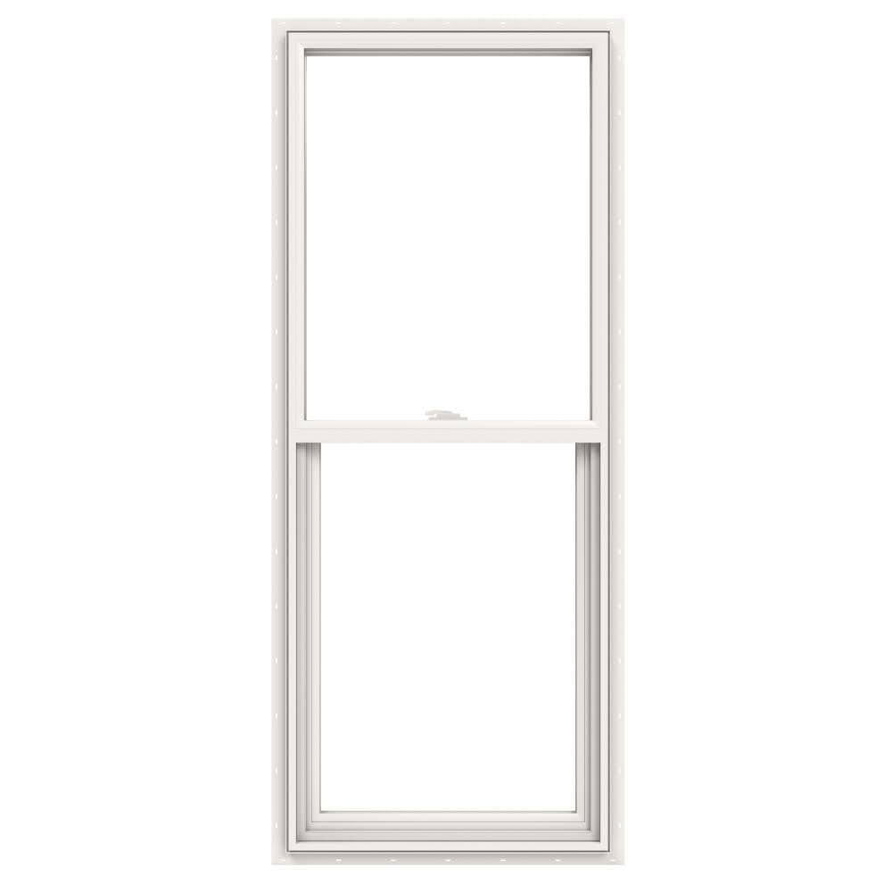 JELD-WEN V2500 Vinyl Double Pane Double Strength Single Hung Window (Rough Opening: 24-in x 60-in; Actual: 23.5-in x 59.5-in) in White(23.5 In X 59.5 In X 2.906 In)