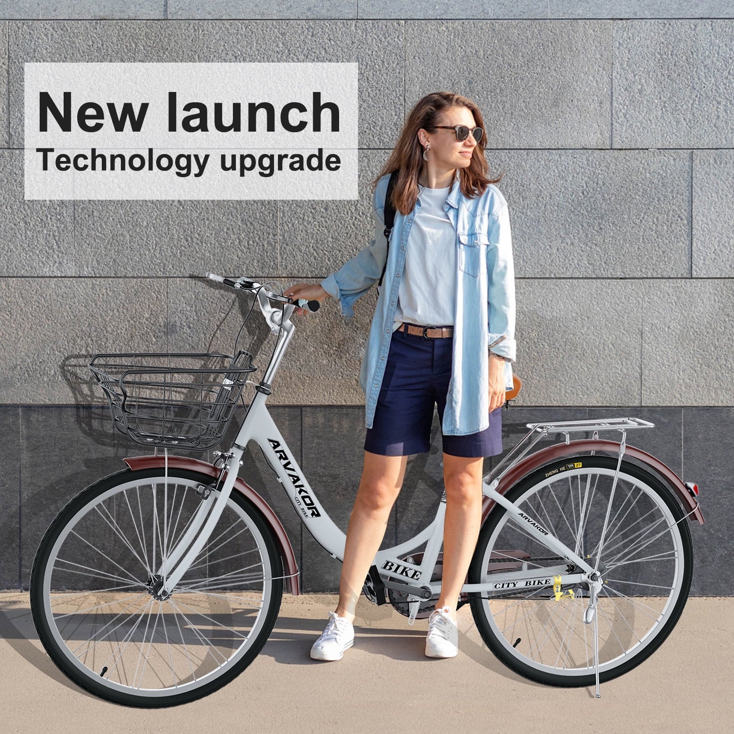 26 Inch Women Bike. Classic Bicycle Retro Bicycle. Cruiser Bike. White