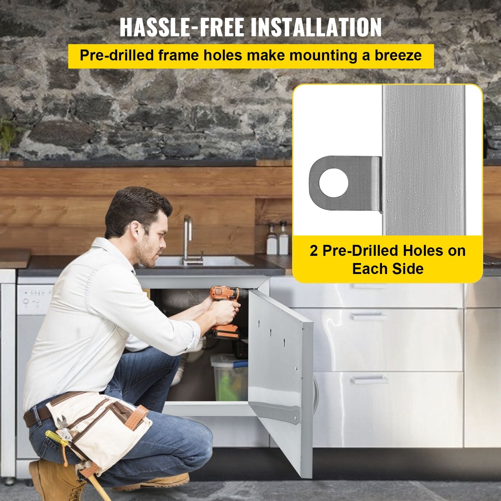 Access Door 20W x 14H inch BBQ Door Stainless Steel. Outdoor Kitchen Doors