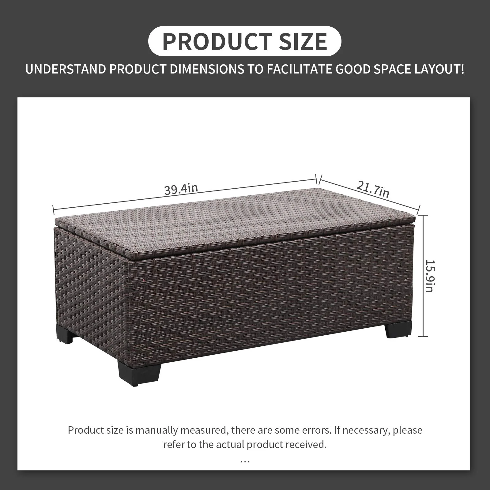 Rattaner Outdoor Storage Table with Waterproof Cover