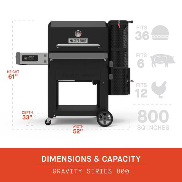 Gravity Series? 800 Digital WiFi Charcoal Grill. Griddle and Smoker in Black