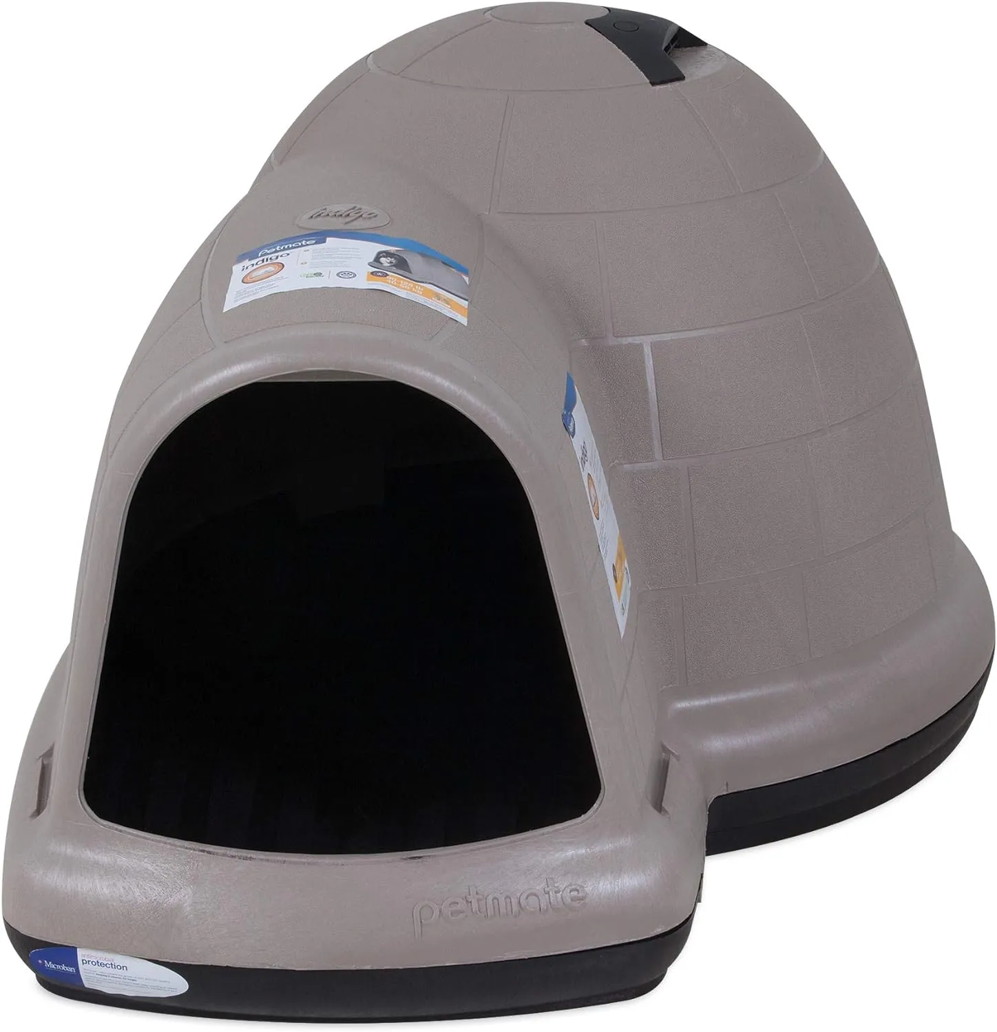 Petmate Indigo Dog House (Igloo Dog House. Made in USA with 90% Recycled Materials. All-Weather Protection Pet Shelter) for XL Dogs -90 to 125 pounds. Made in USA