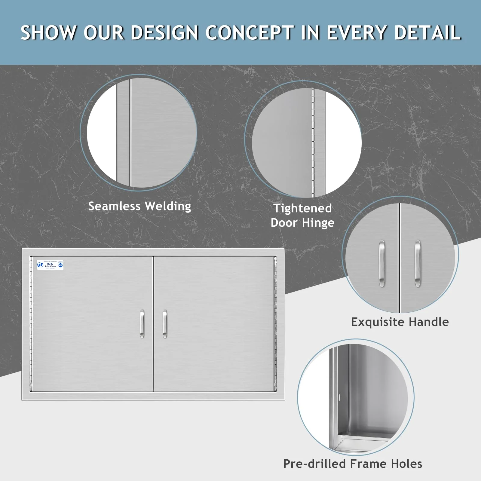 Hally BBQ Stainless Steel Access Door 36 W x 21 H