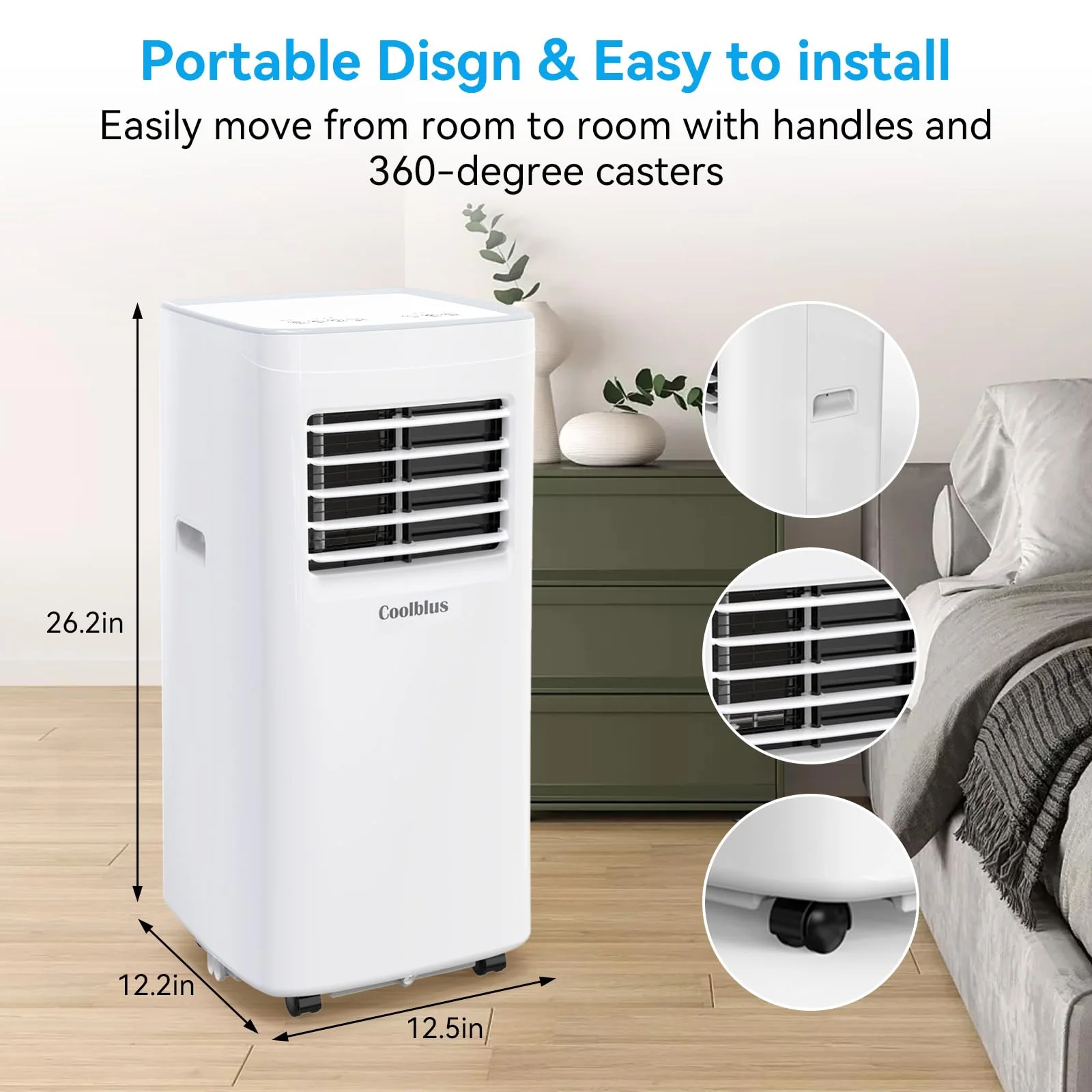 Coolblus 8500 BTU Portable Air Conditioners Up to 360 Sq. Ft