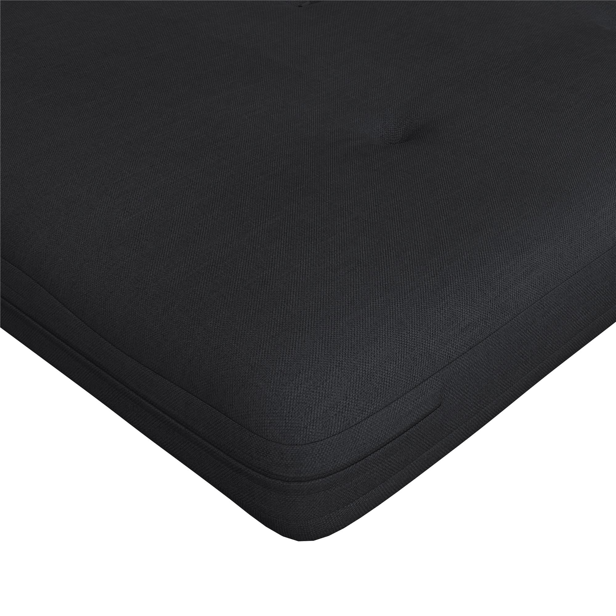 6?�? Thermobonded High Density Polyester Fill Futon Mattress. Full. Black Linen