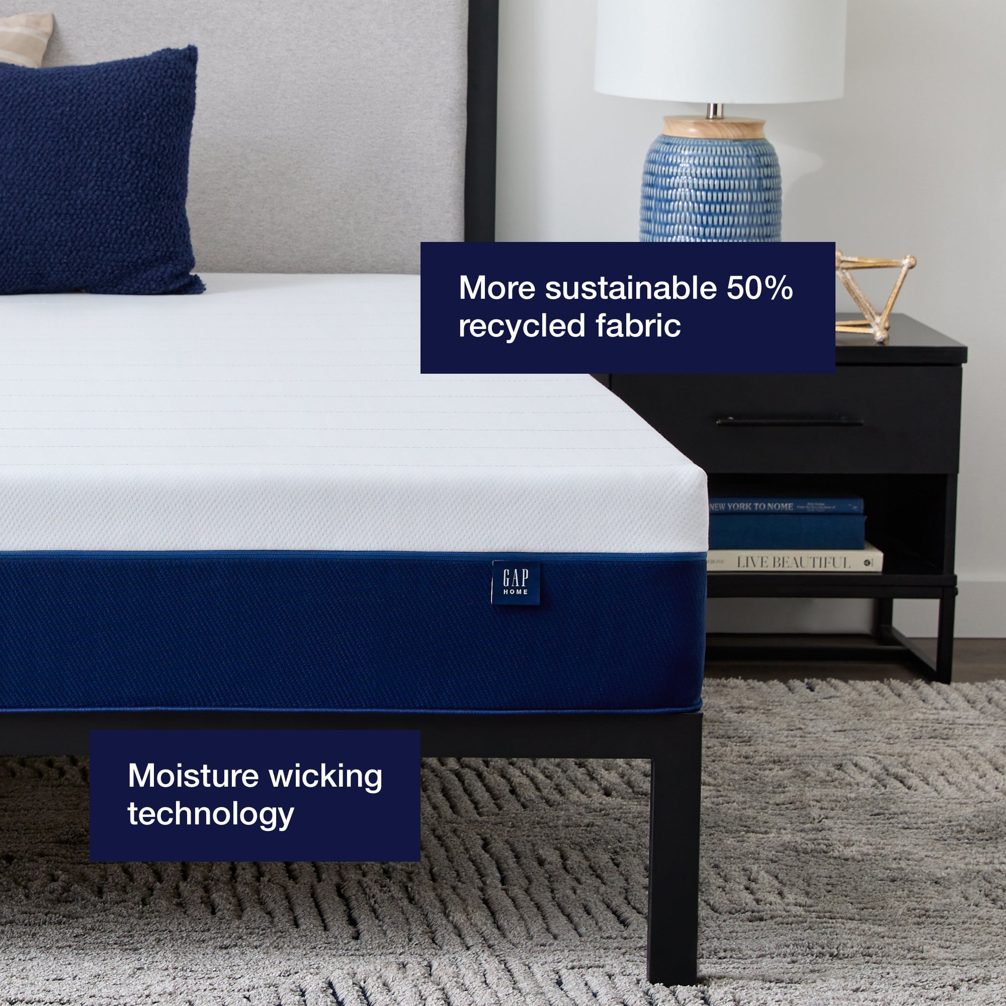 Home 10�� Hybrid of Gel Memory Foam and Pocket Coils Mattress. Queen