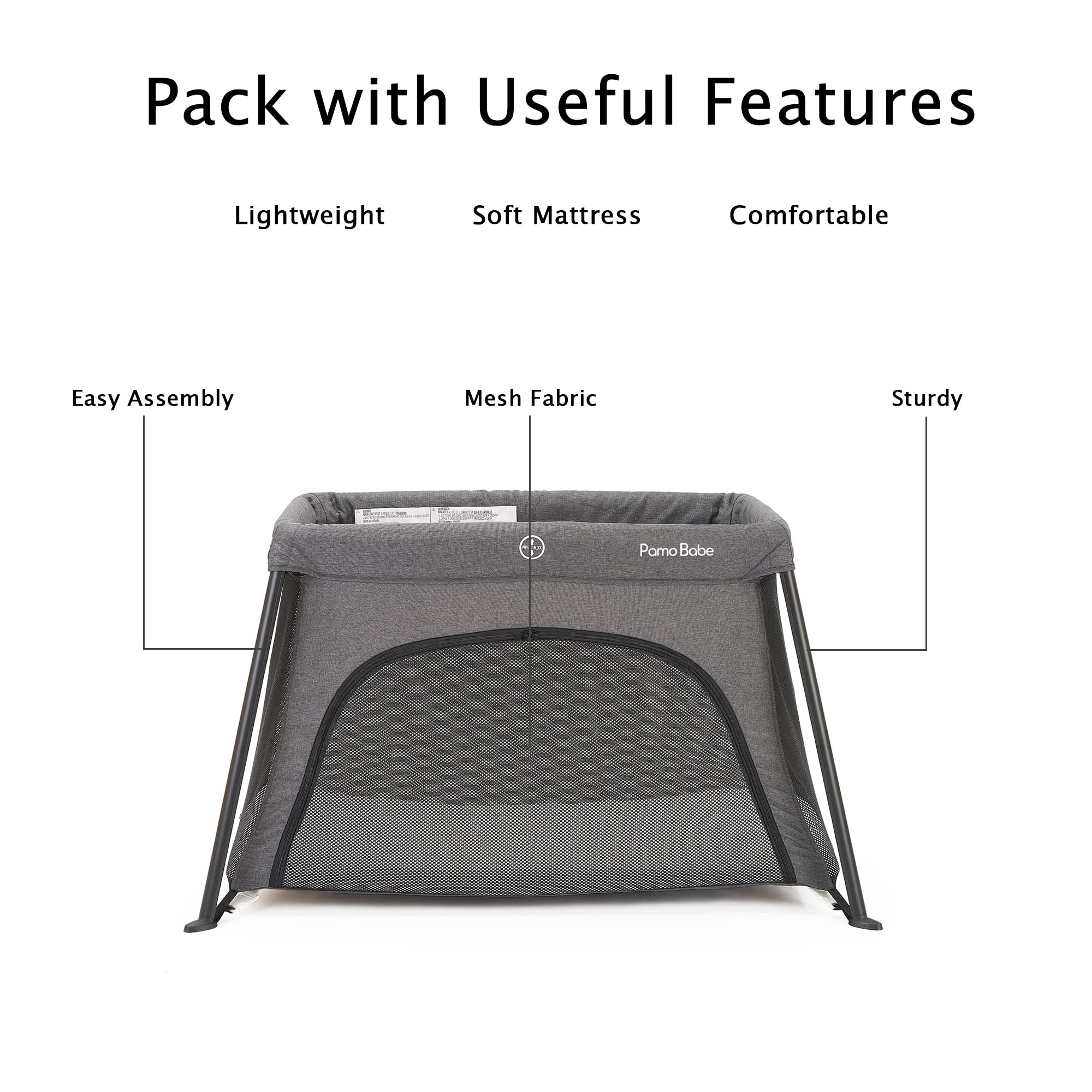 Portable Crib for Baby Travel with Soft Mattress