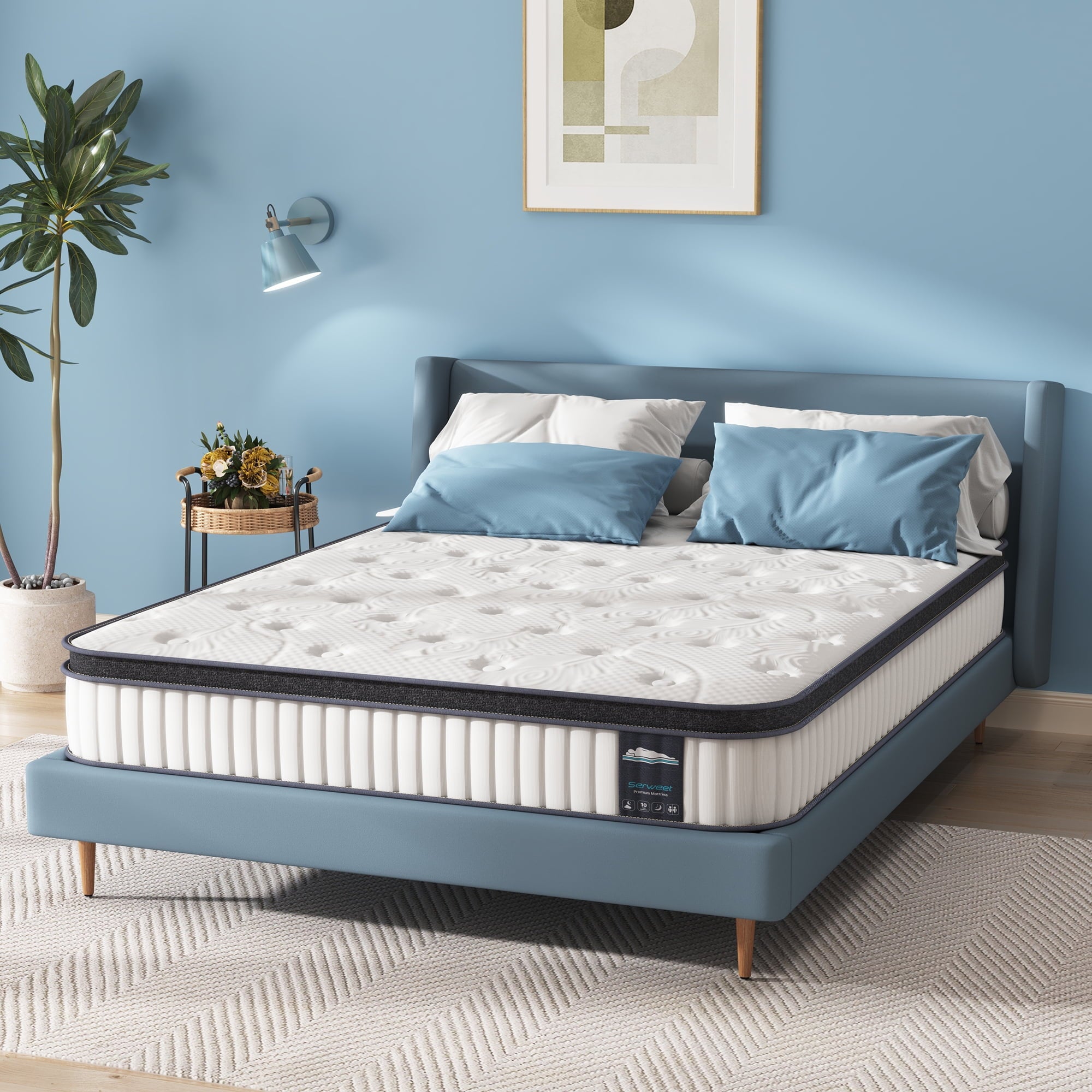 10 Inch Memory Foam Hybrid Full Mattress - Heavier Coils for Durable Support - Pocket Innersprings for Motion Isolation - Pressure Relieving - Medium Firm - Made in North America