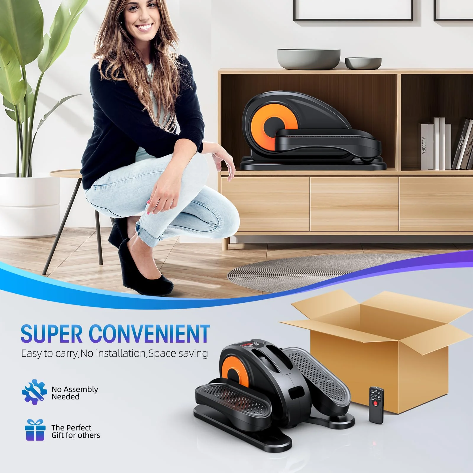 GUGTTR Under Desk Elliptical Machine with Remote Control