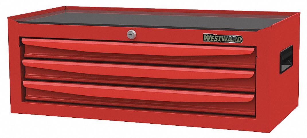 Westward 48RJ72 Intermediate Chest,3 Drawers,red
