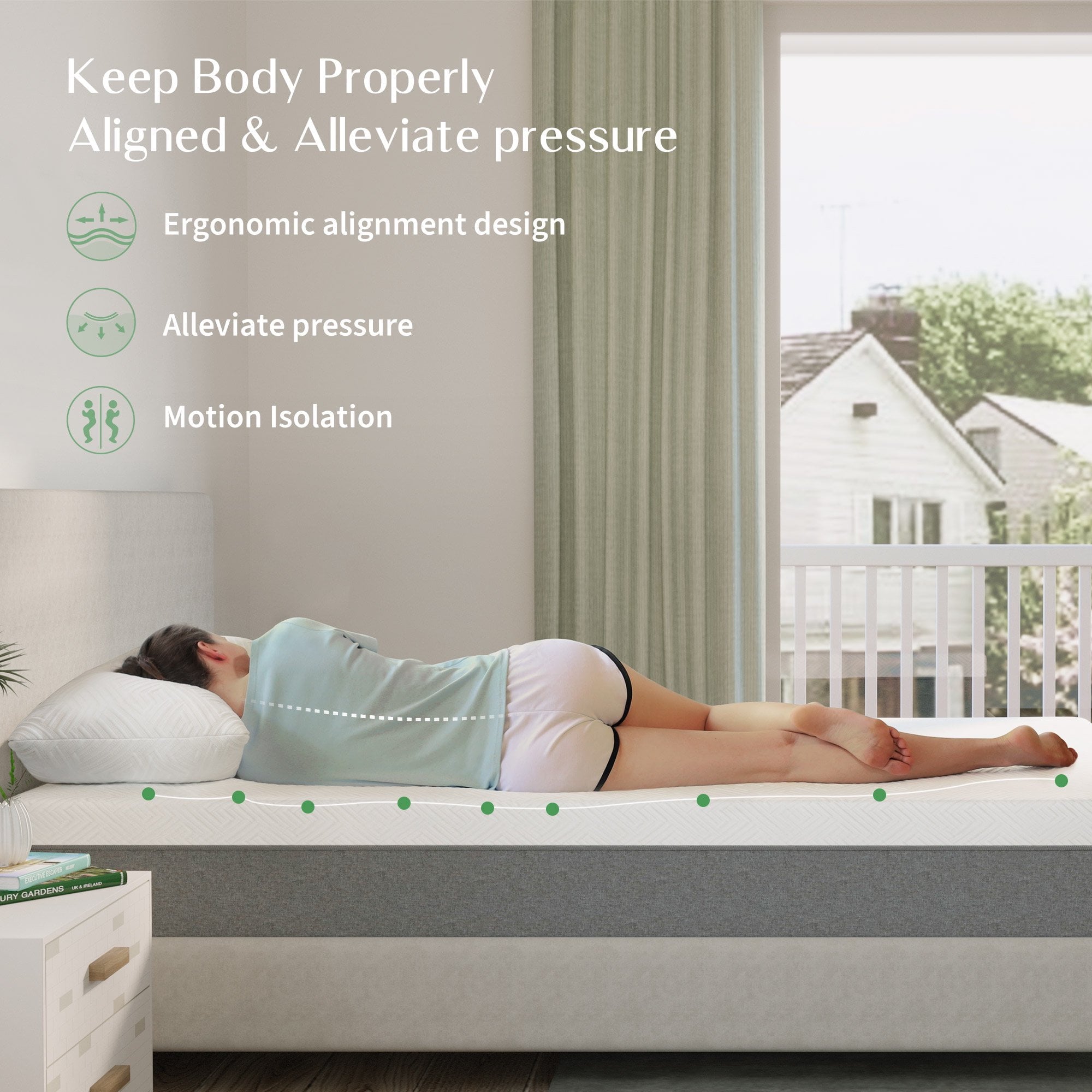 10 inch Cooling Gel Memory Foam Mattress in a Box. Queen Mattress