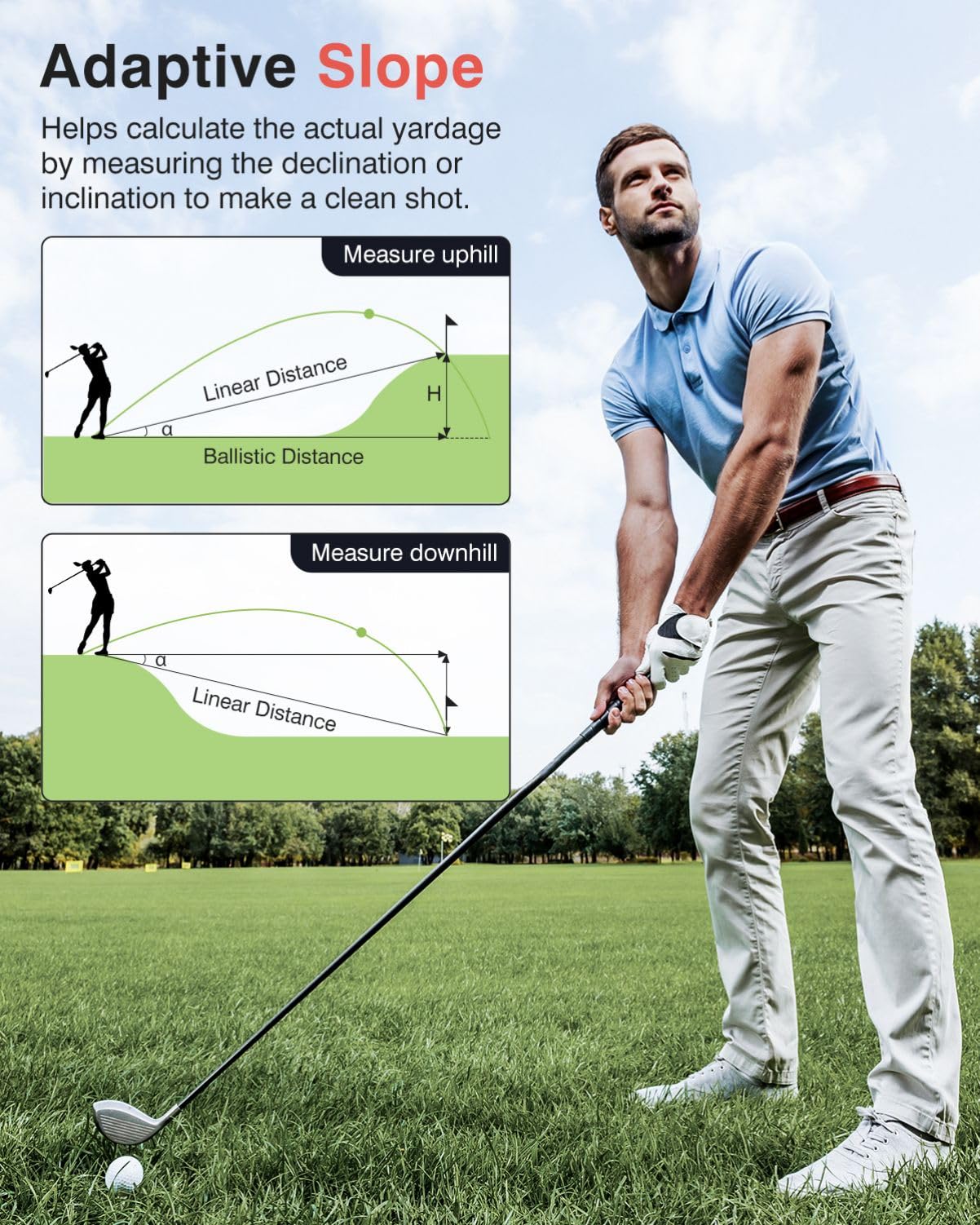 Yintar Golf 1200Yards Rangefinder Laser Range Finder with Slope