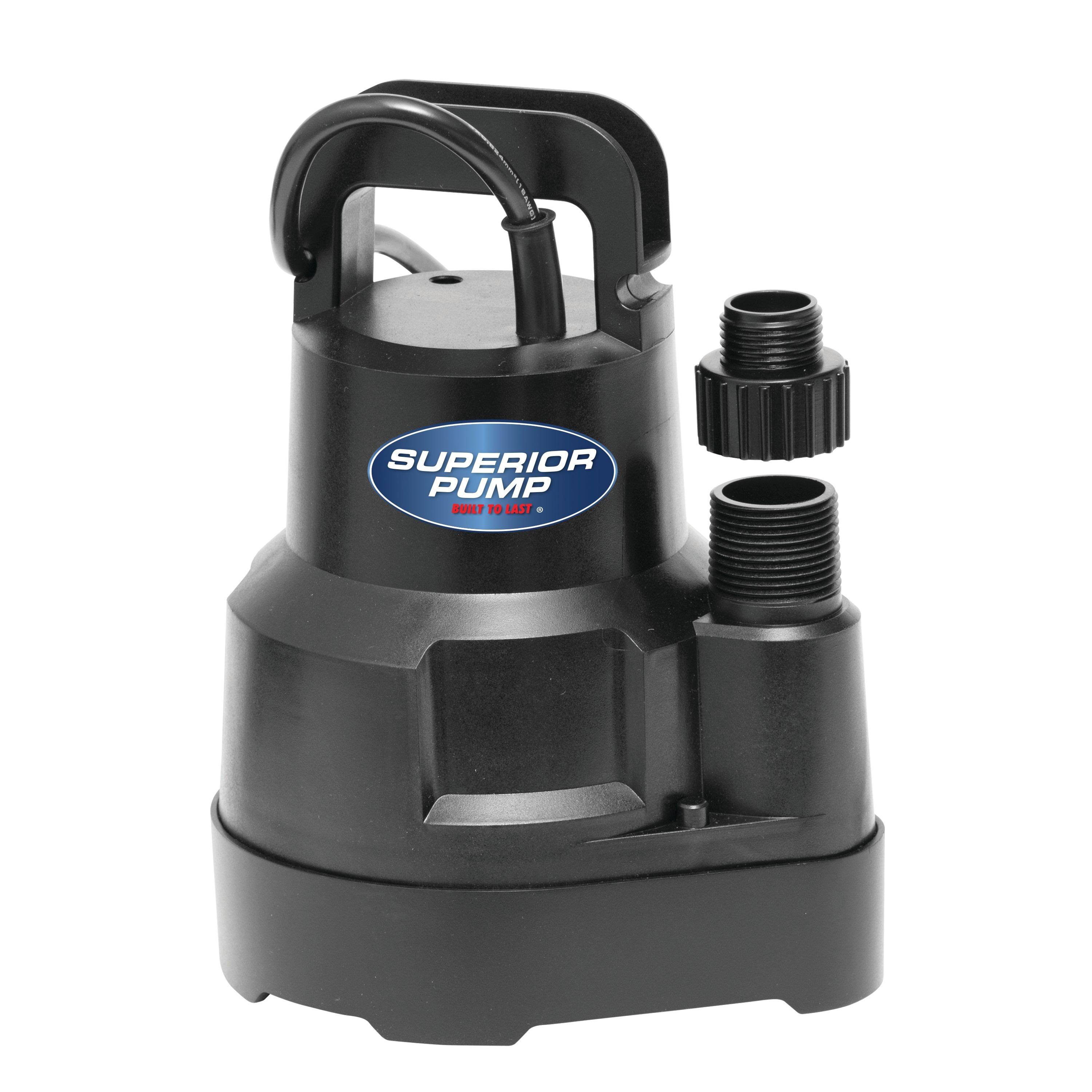 Superior Pump Utility Pump 1/6 HP Thermoplastic Oil Free