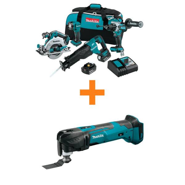 18V 5.0 Ah LXT Lithium-Ion Brushless Cordless Combo Kit 4-Piece and 18V LXT Variable Speed Oscillating Multi-Tool